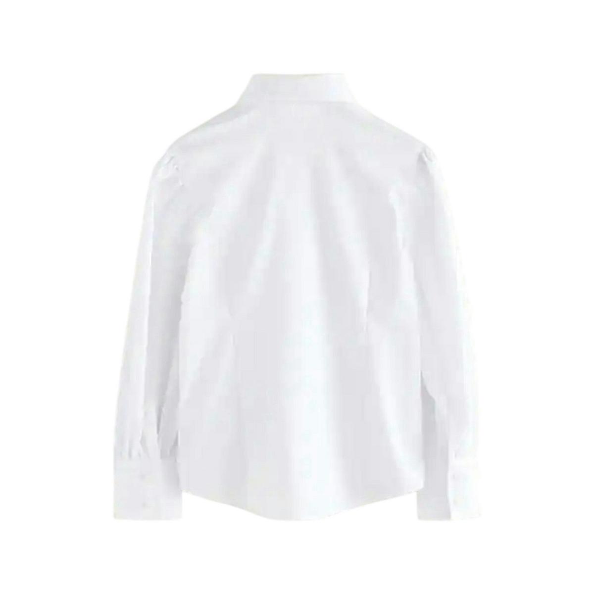 Clarks Girls Fitted Long-Sleeved School Shirt (Pack of 3) — White