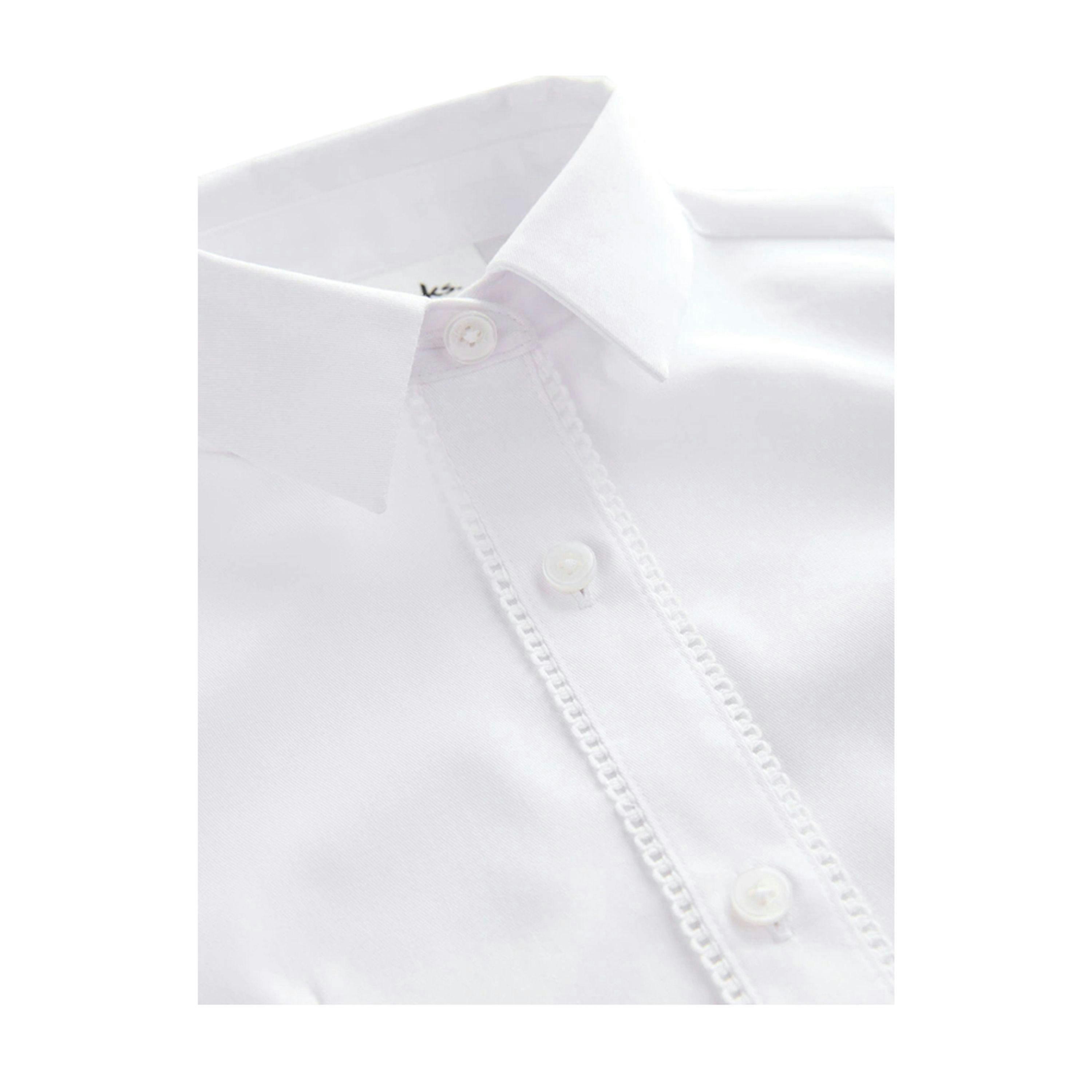 Clarks Girls Fitted Long-Sleeved School Shirt (Pack of 3) — White
