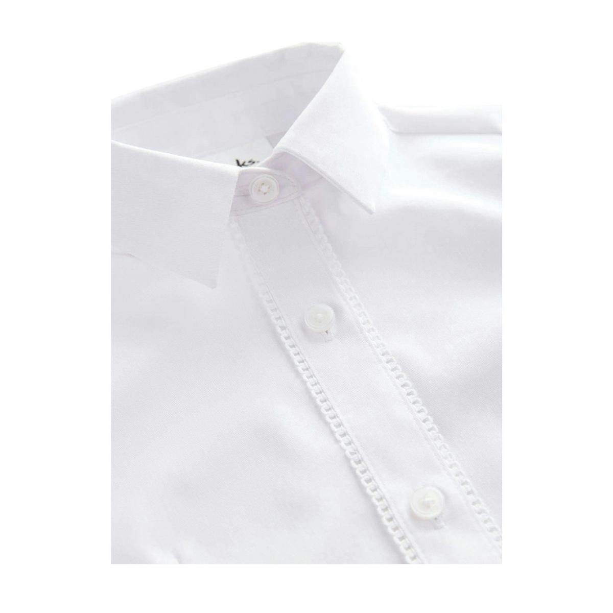 Clarks Girls Fitted Long-Sleeved School Shirt (Pack of 3) — White