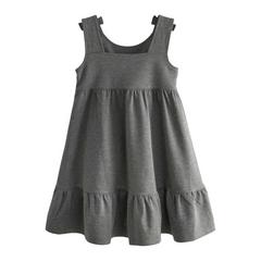 Clarks Girls Ponte Bow Detail Pinafore Dress — Grey 2