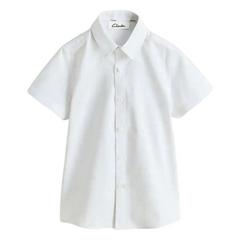 Clarks Boys Oxford Short-Sleeved Shirt — White 1