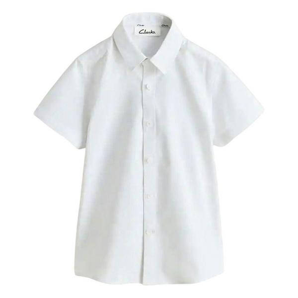 Clarks Boys Oxford Short-Sleeved Shirt — White