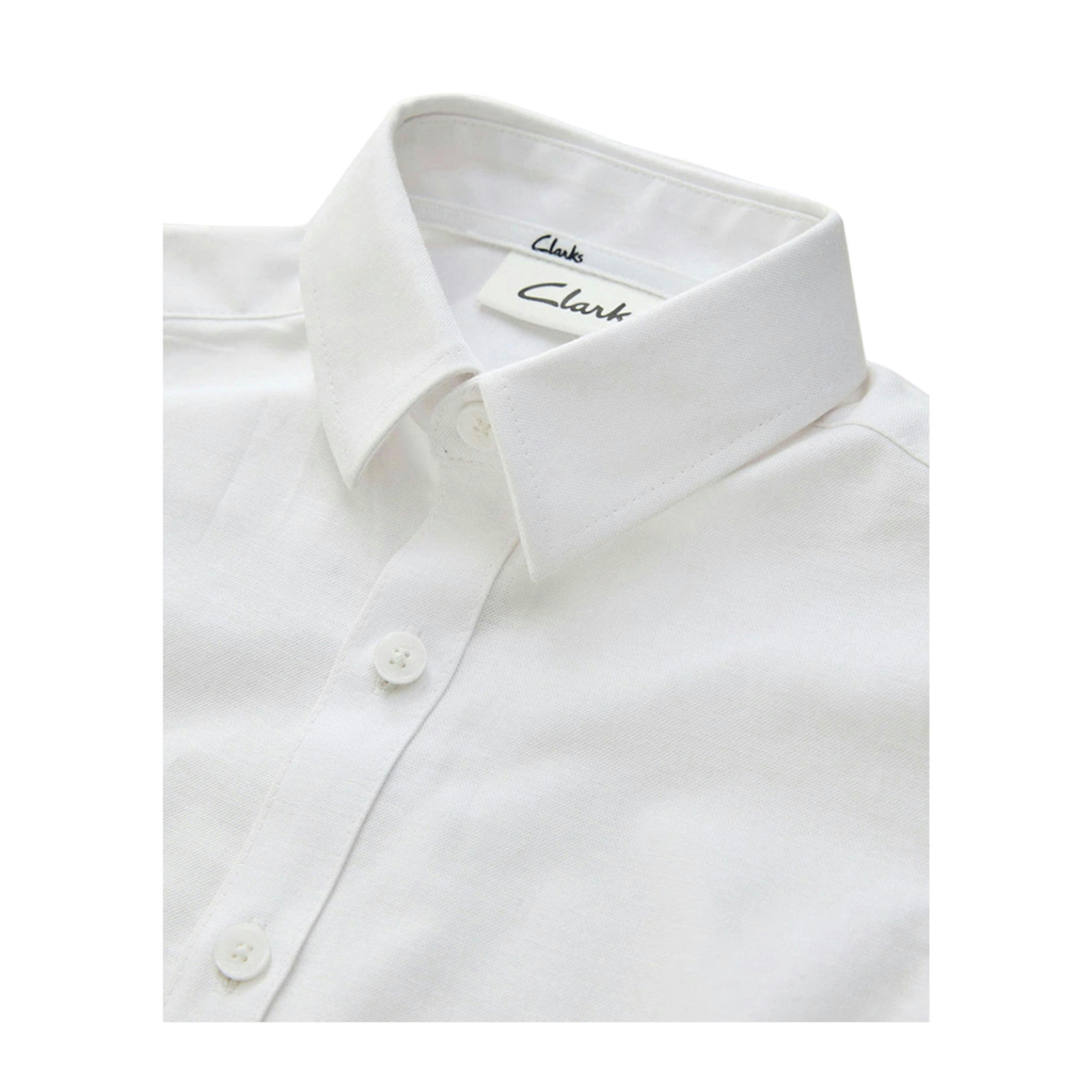 Clarks Boys Oxford Short-Sleeved Shirt — White