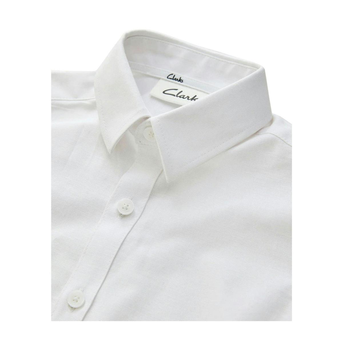 Clarks Boys Oxford Short-Sleeved Shirt — White