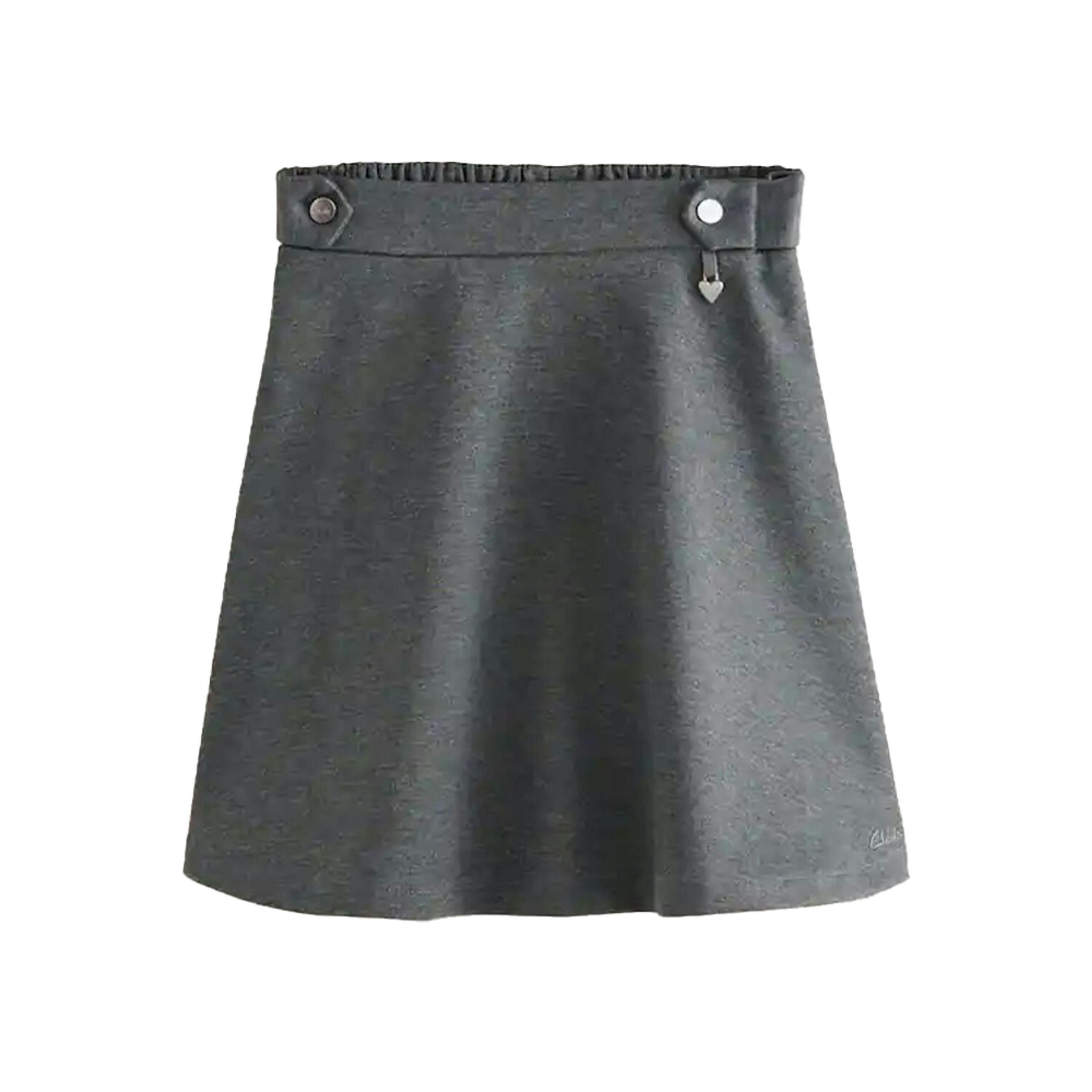 Clarks Girls Ponte Skater School Skirt (Pack of 2) — Grey