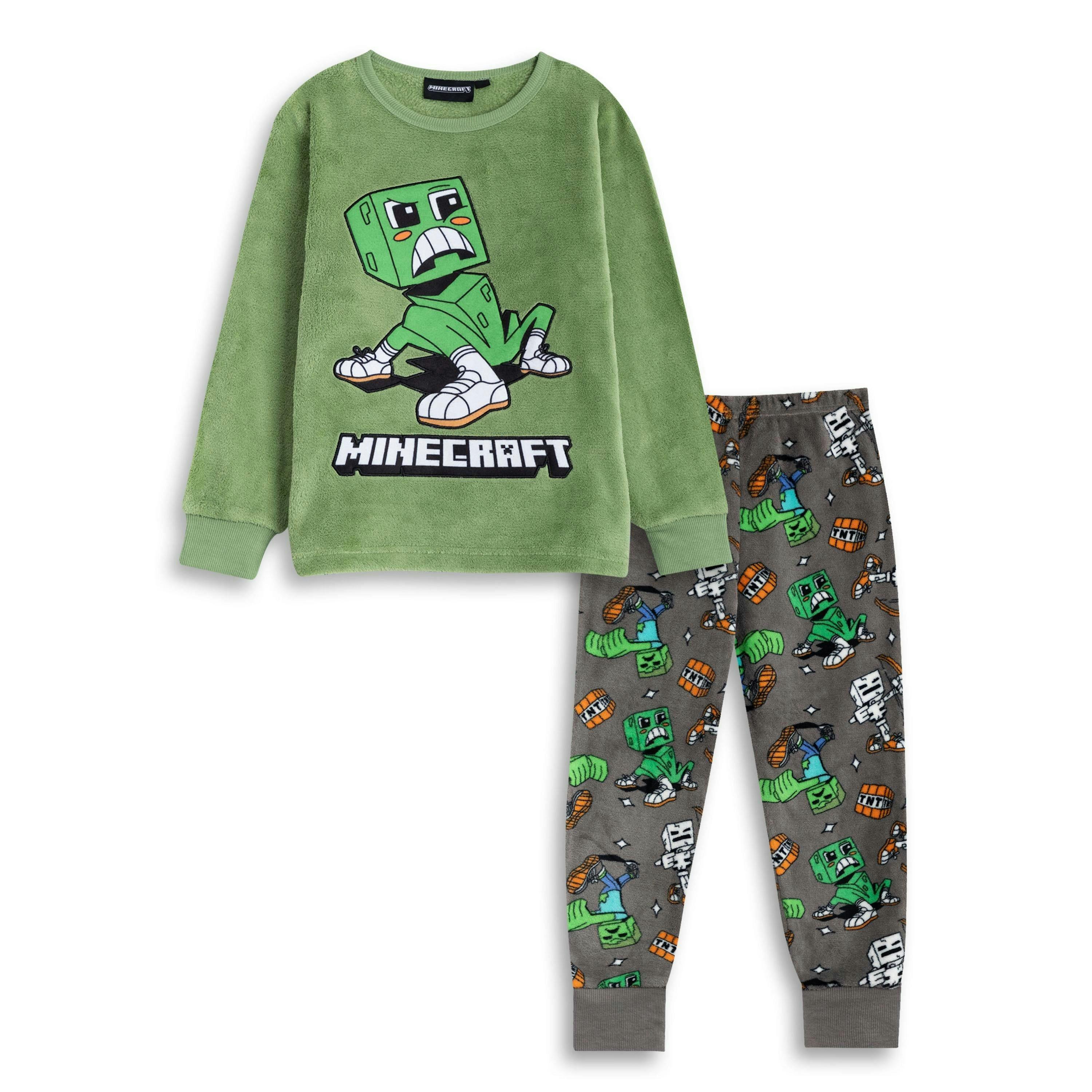 Minecraft Boys Green Creeper Long Sleeve Long Leg Pyjama Set by Vanilla Underground , view 1 of 1