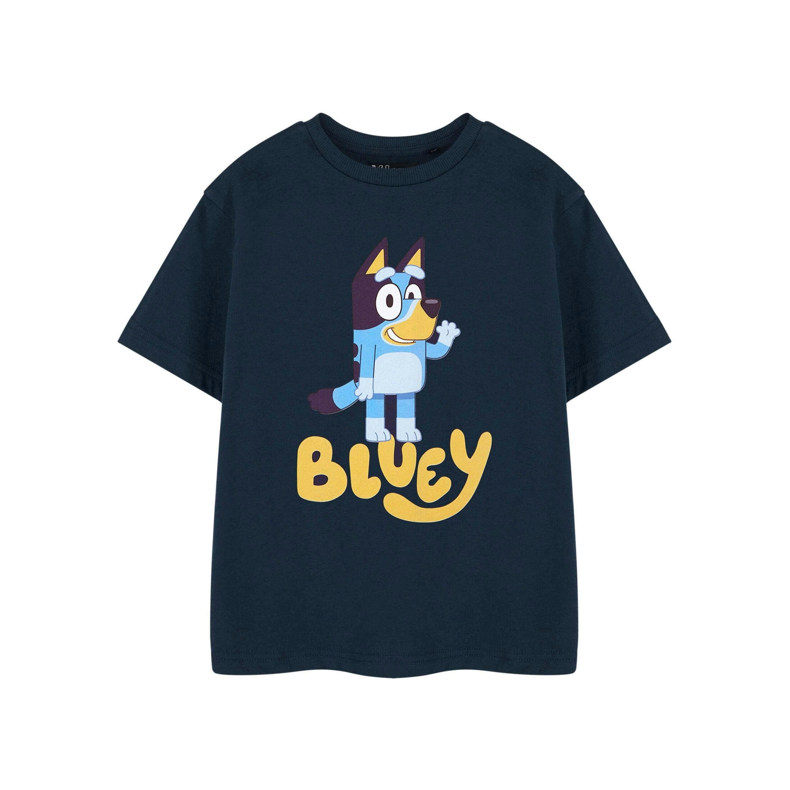 Bluey Unisex Kids Blue Character Short Sleeved T-Shirt by Vanilla Underground , view 1 of 1