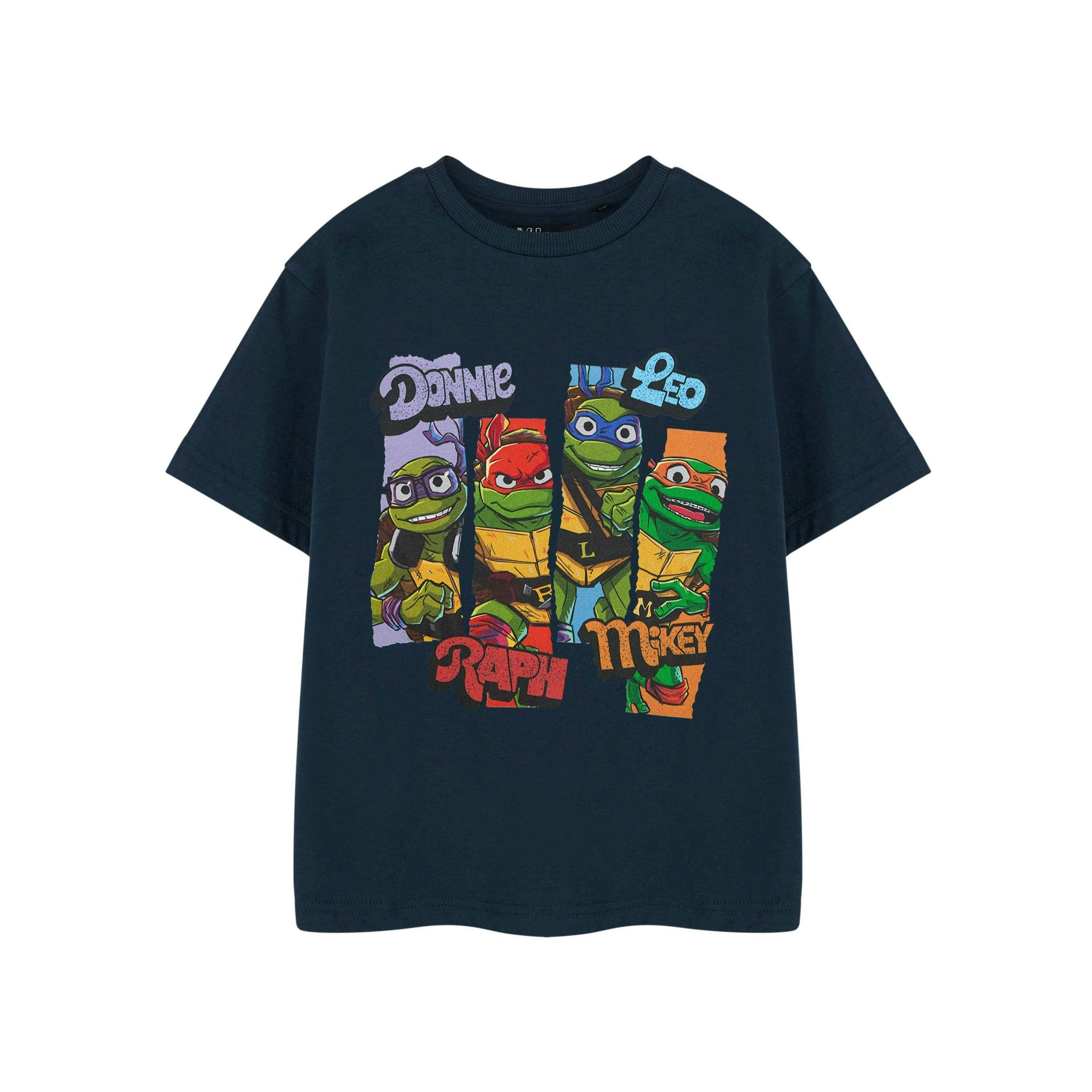 Teenage Mutant Ninja Turtles Boys Blue Character Slices Short Sleeved T-Shirt by Vanilla Underground , view 1 of 1