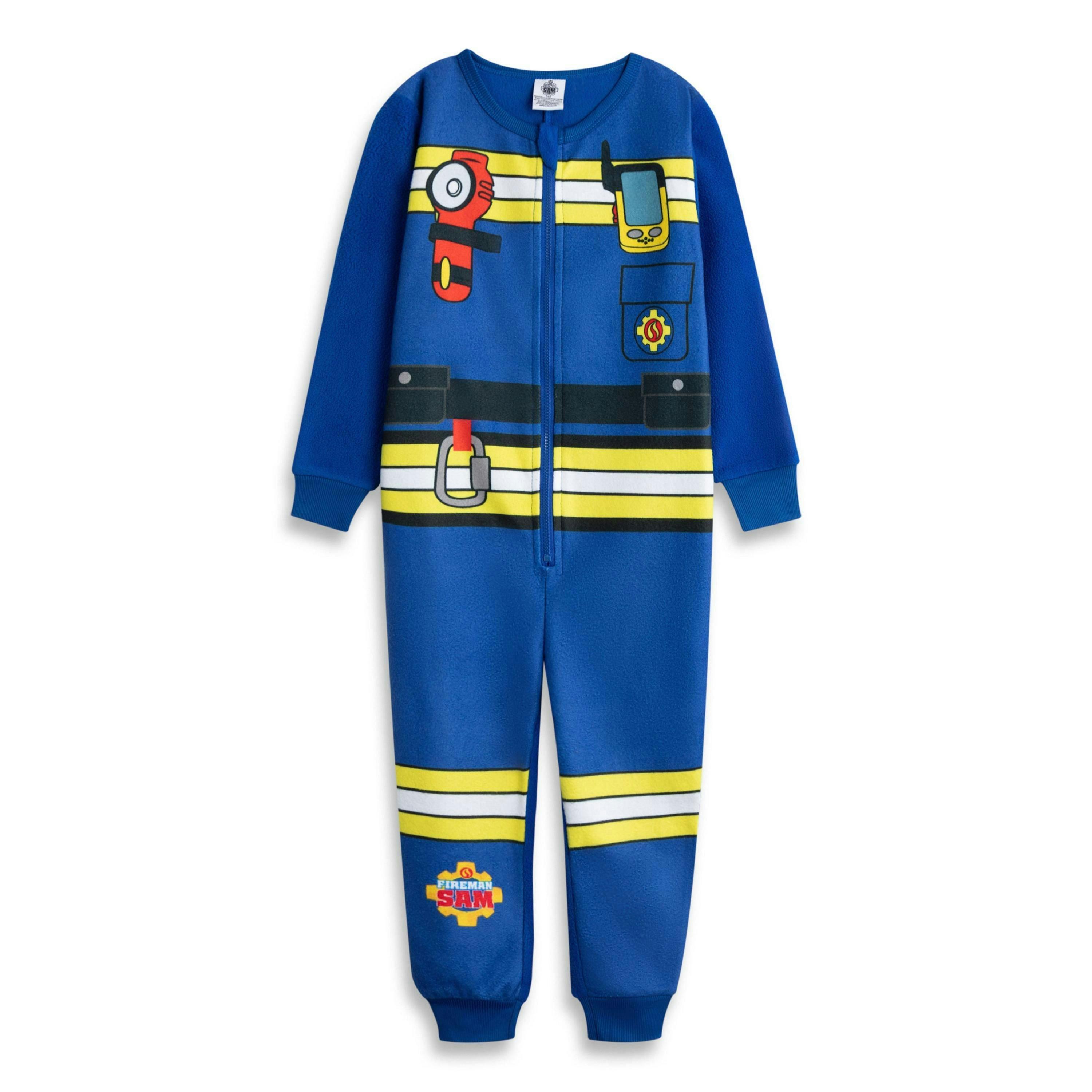 Fireman Sam Boys Blue Fire Suit Uniform Onesie by Vanilla Underground , view 1 of 1