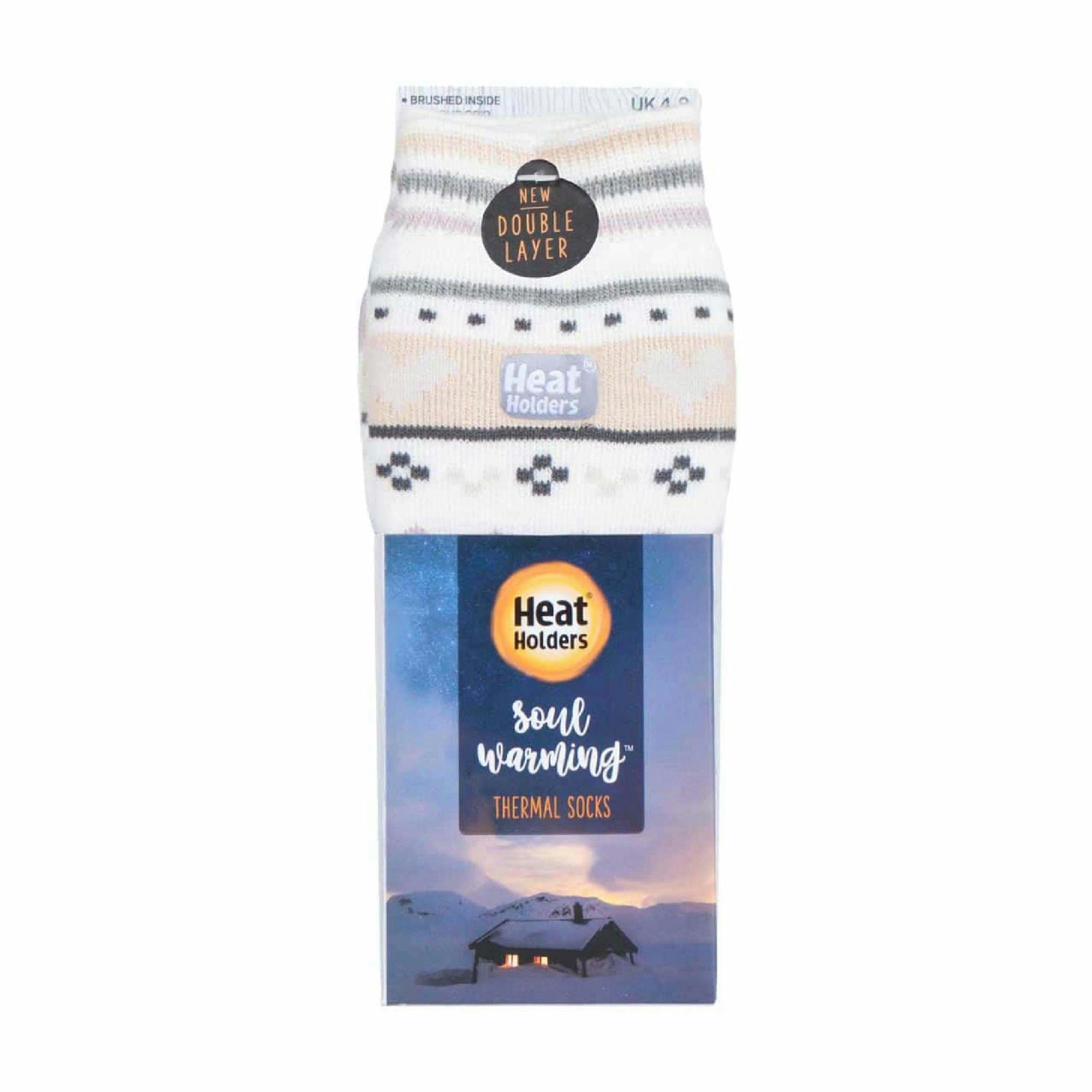 Ladies Fairisle Nordic Winter Non Slip Thermal Slipper Socks , view 2 of 5