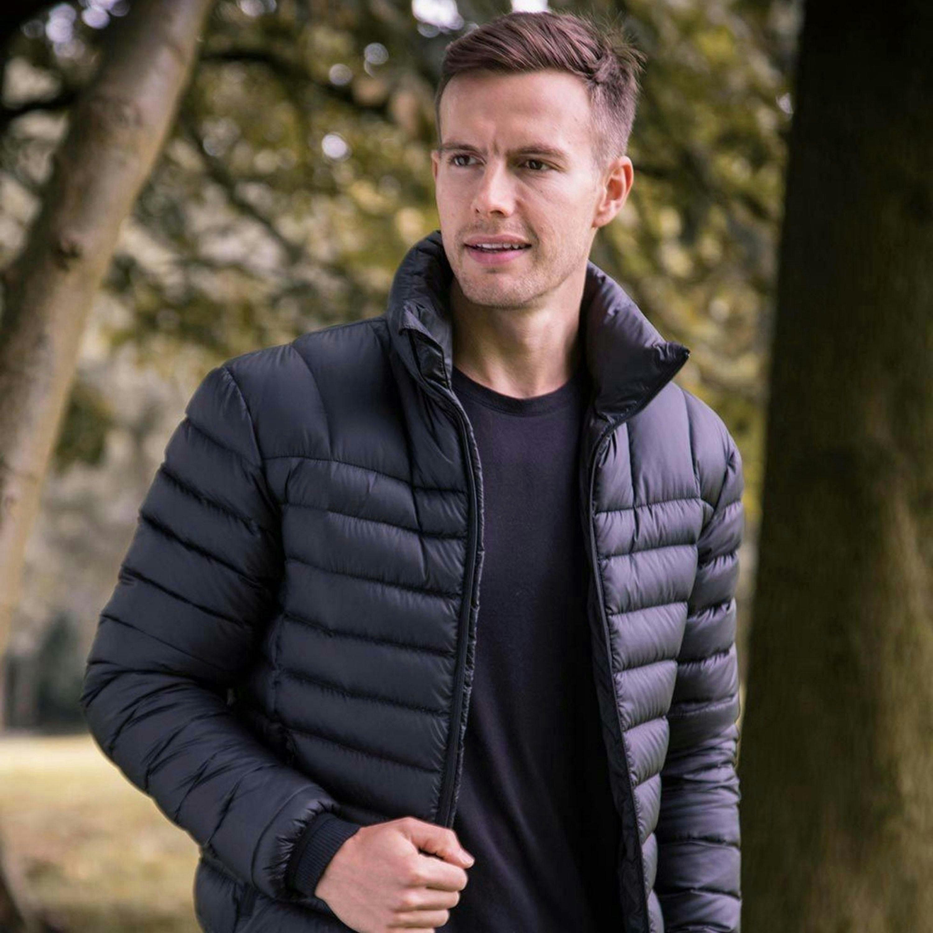 Mens Thermal Waterproof Fleece Lined Quilted Puffer Jacket Coat in a Bag , view 4 of 5