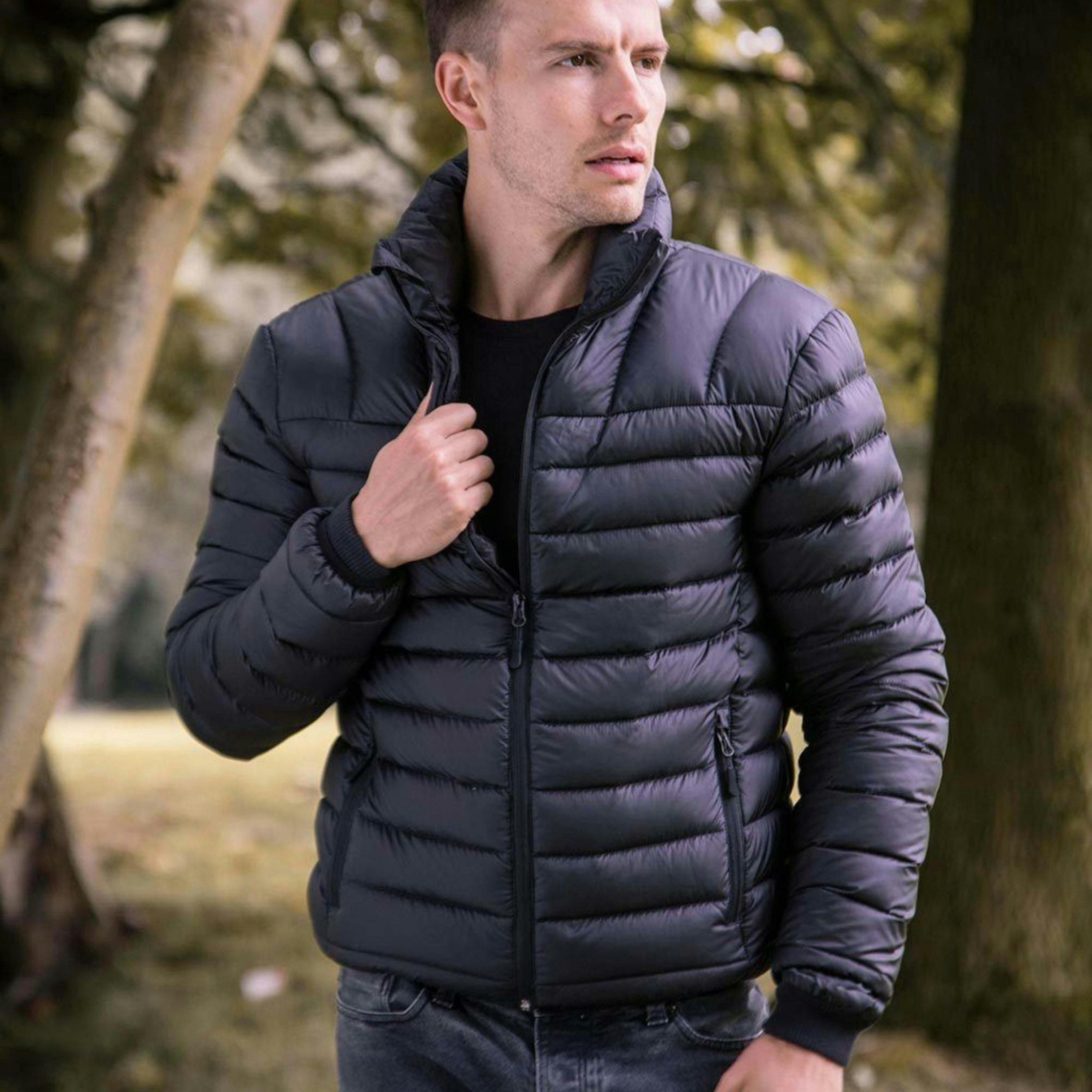 Mens Thermal Waterproof Fleece Lined Quilted Puffer Jacket Coat in a Bag , view 5 of 5