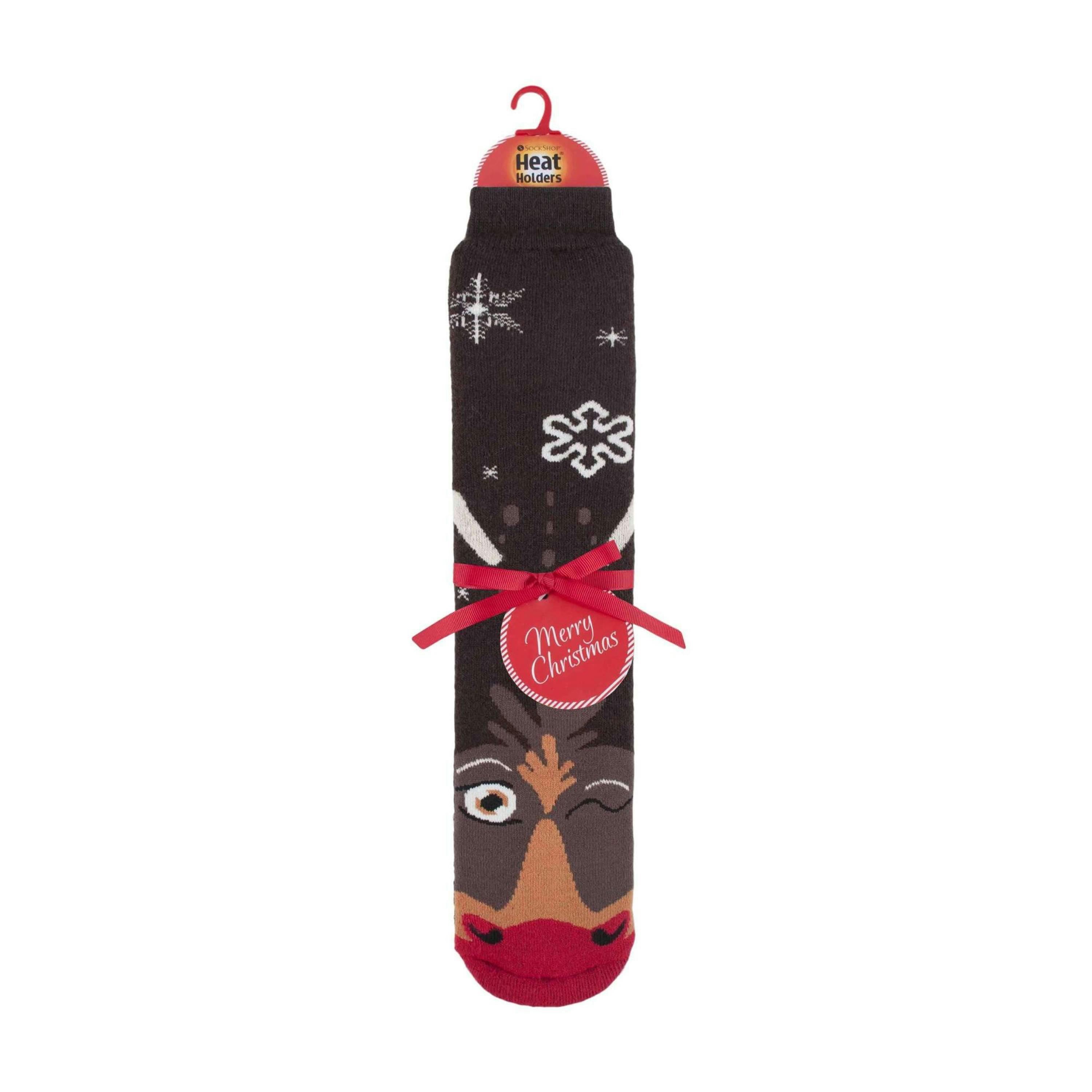 Ladies Christmas Non Slip Thermal Slipper Socks with Grippers , view 2 of 5