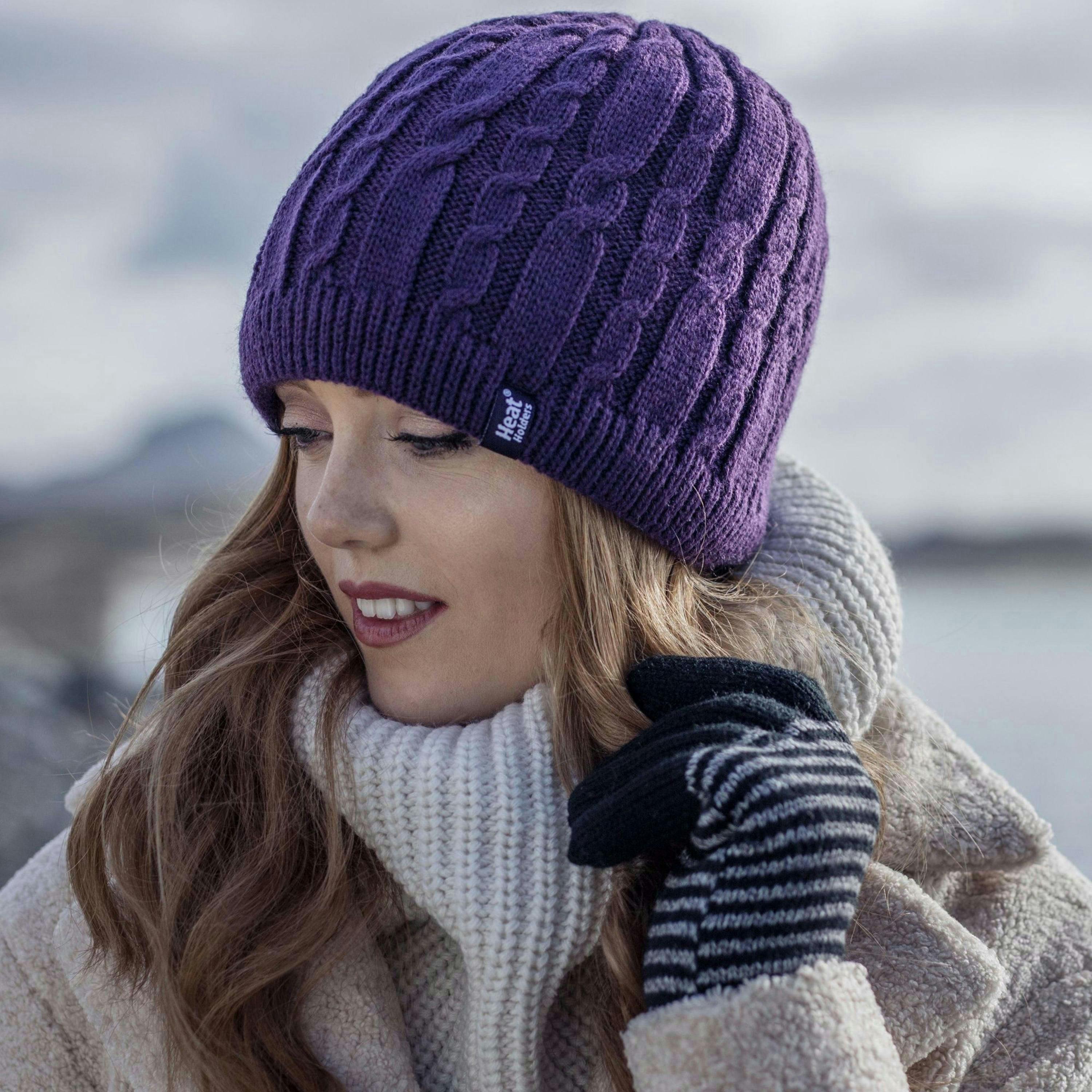 Ladies Winter Warm Fleece Lined Chunky Knit Thermal Neck Warmer , view 5 of 5