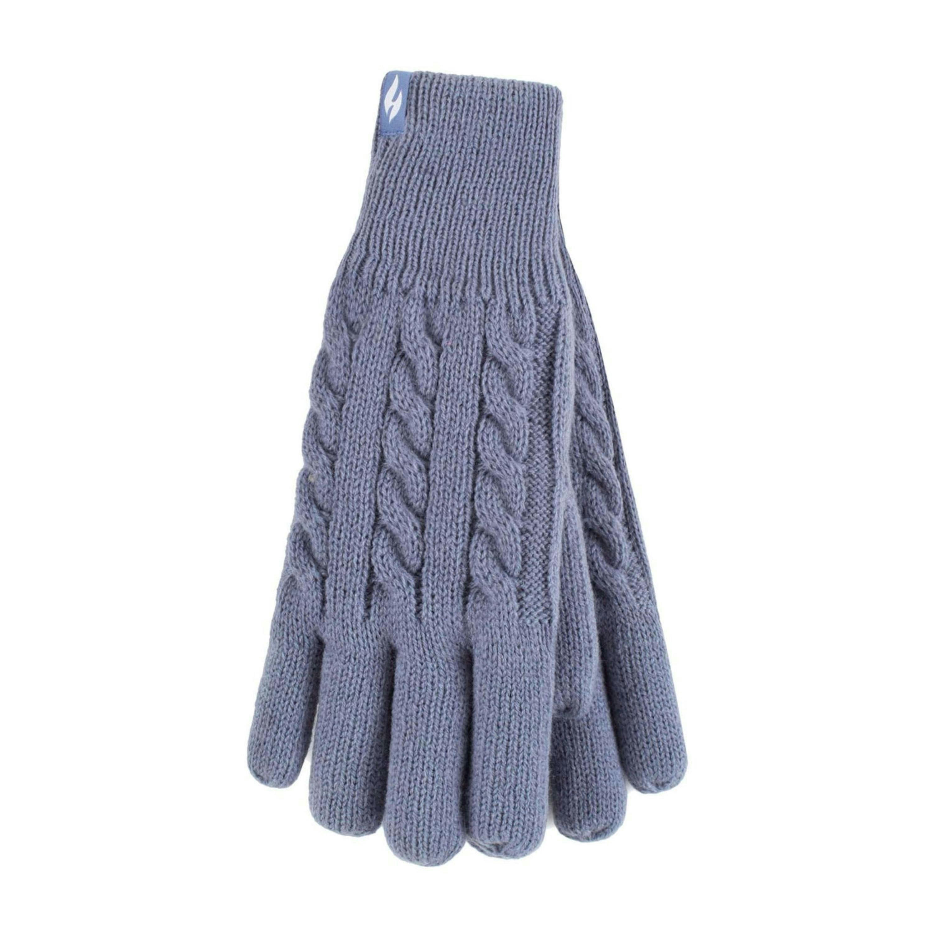 Ladies Cable Knit 2.3 Tog Fleece Lined Thermal Winter Gloves , view 1 of 5