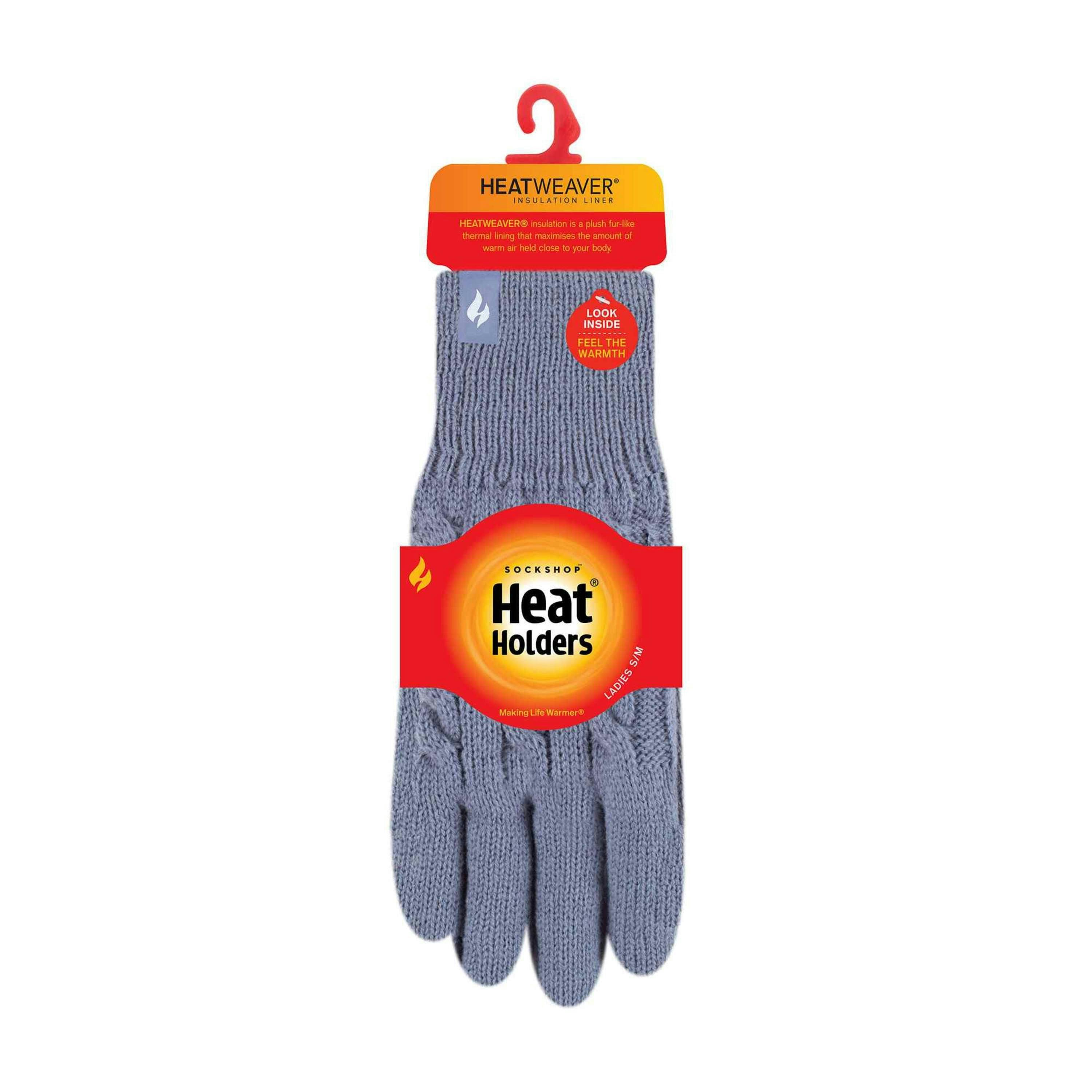 Ladies Cable Knit 2.3 Tog Fleece Lined Thermal Winter Gloves , view 2 of 5