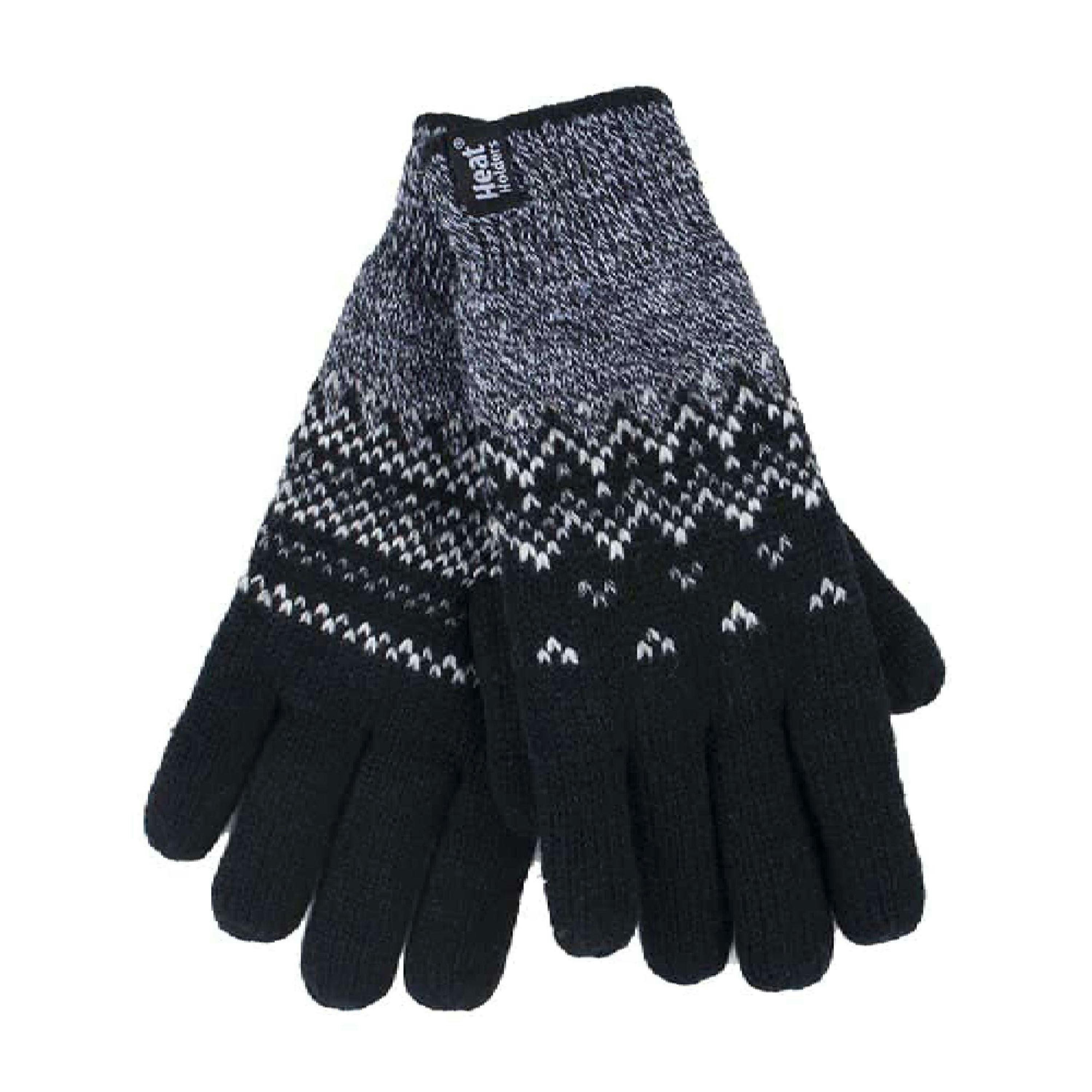 Ladies Fairisle Fleece Lined Knitted Warm Winter Thermal Gloves , view 1 of 5