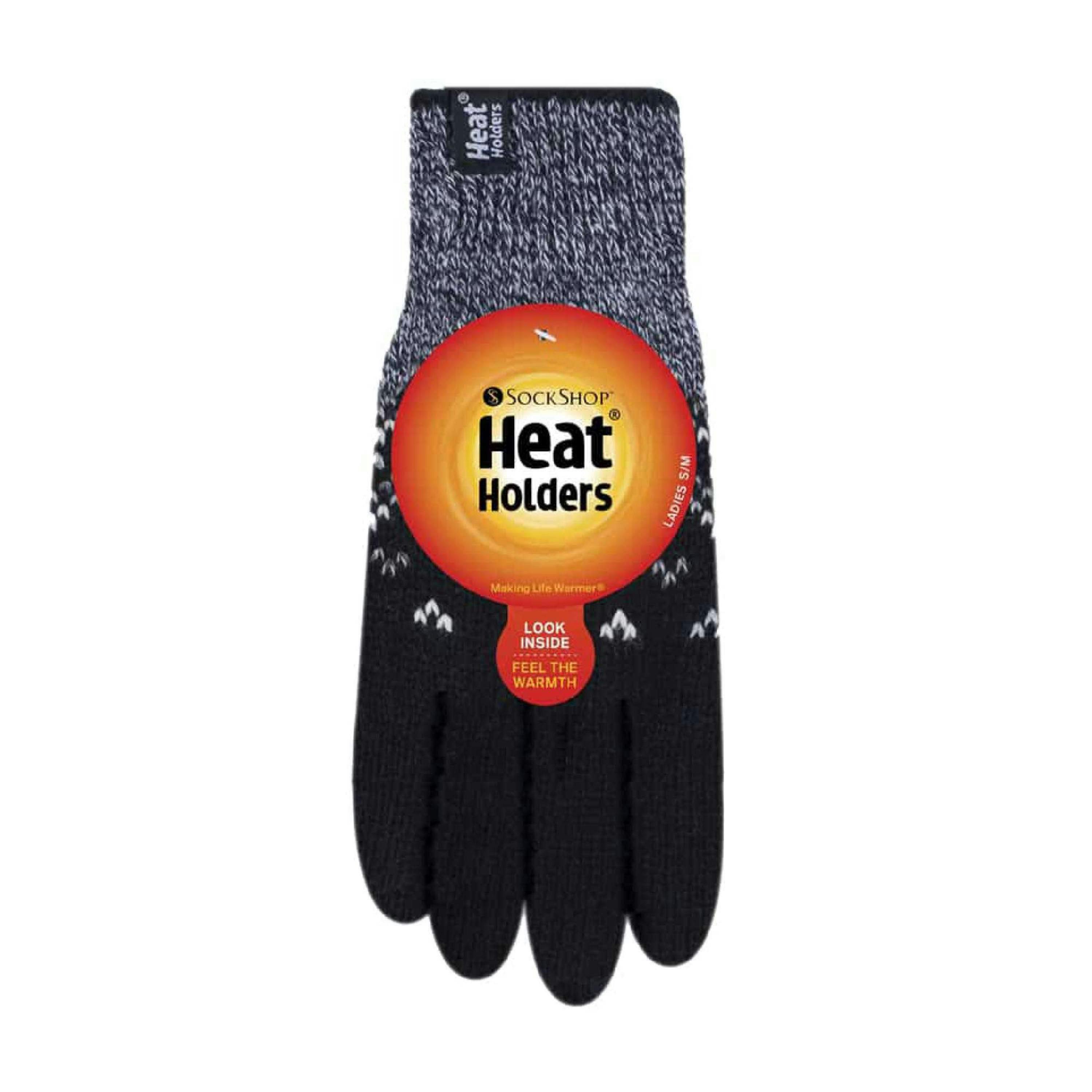 Ladies Fairisle Fleece Lined Knitted Warm Winter Thermal Gloves , view 2 of 5