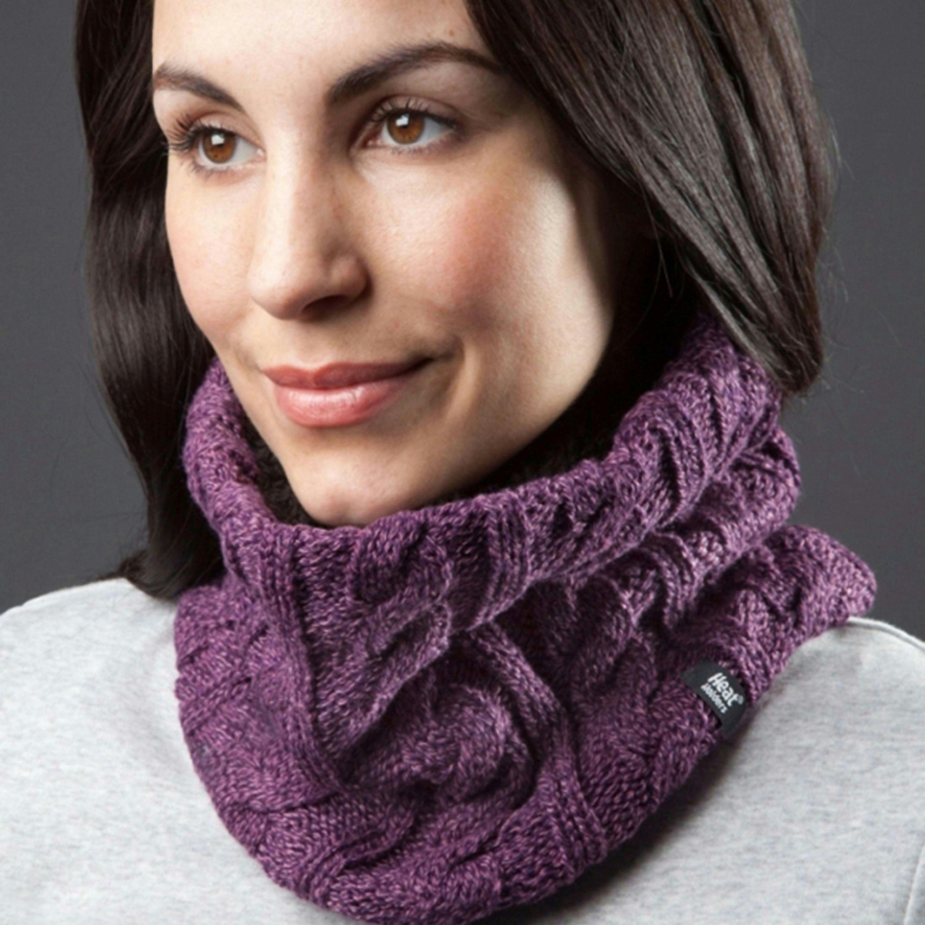 Ladies Cable Knit Winter Fleece Lined Thermal Neck Warmer , view 3 of 5