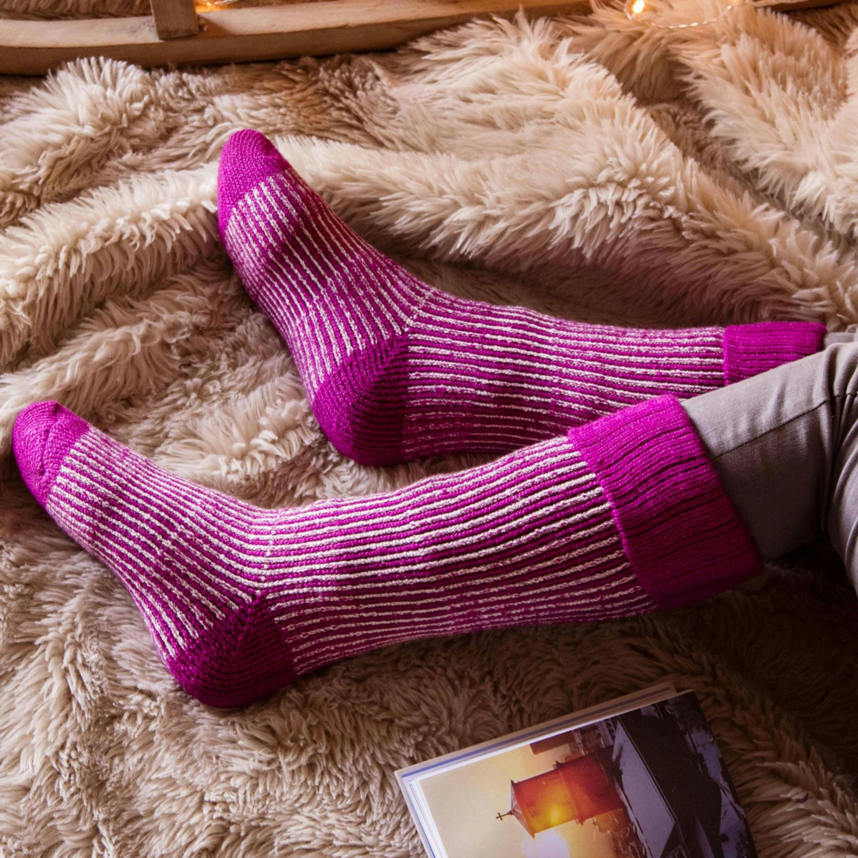 Ladies Thick Winter Warm Knee High Ribbed Thermal Boot Socks , view 3 of 5