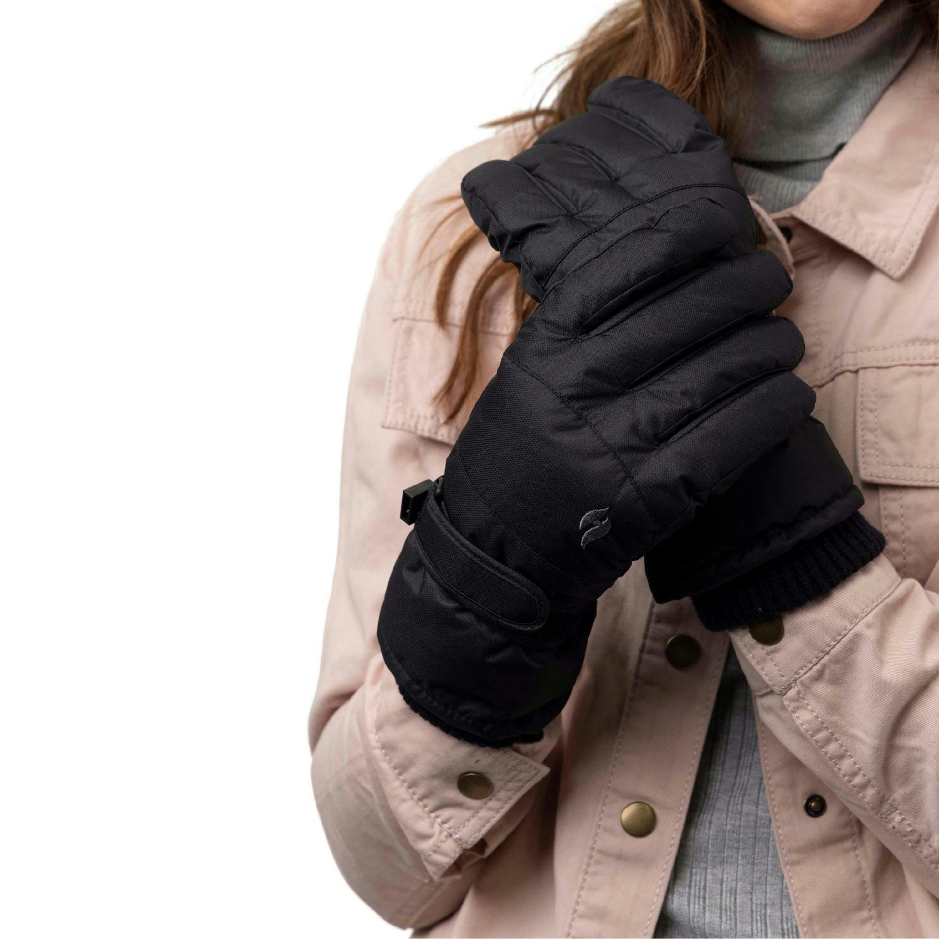 Ladies Soft Shell Waterproof Fleece Lined Winter Thermal Ski Gloves , view 4 of 5