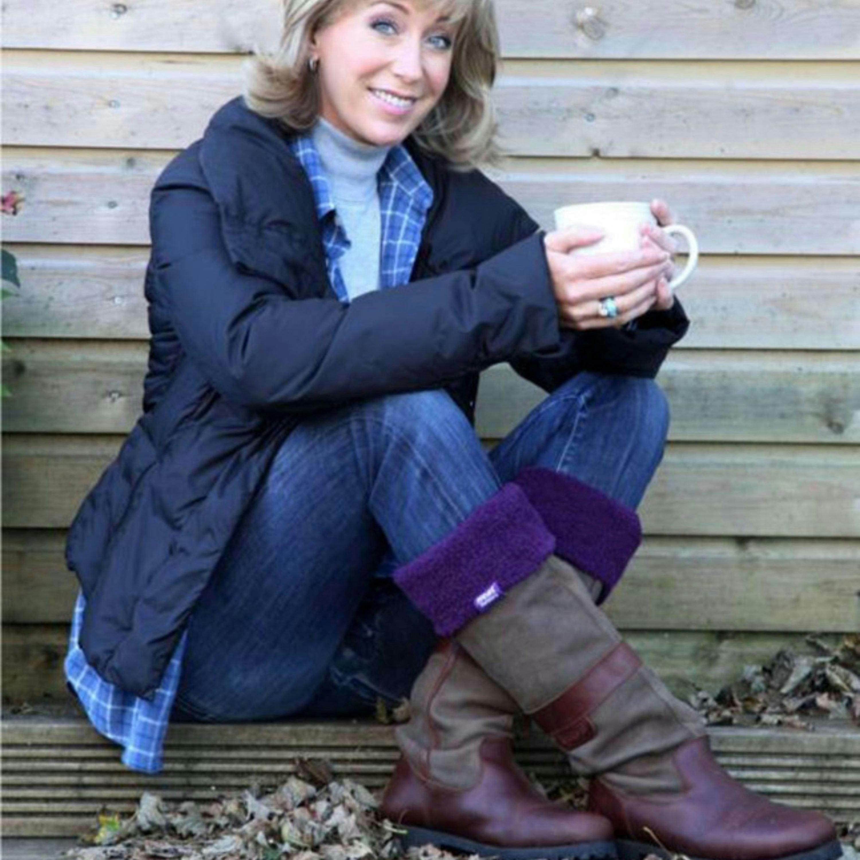 Ladies Thick Extra Long Knee High Thermal Wellington Boot Socks , view 3 of 4