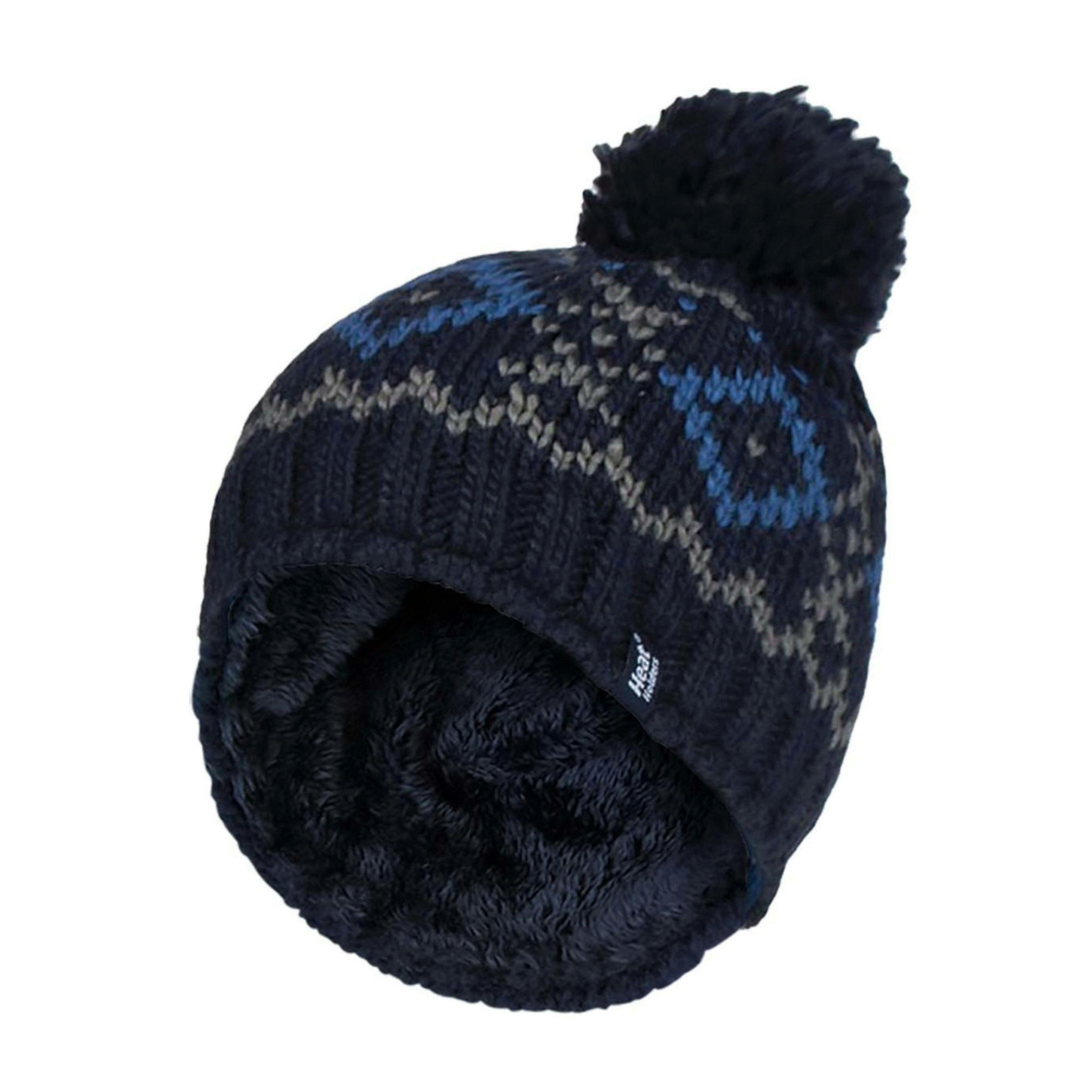 Mens Fleece Lined Thermal Winter Warm Beanie Bobble Hat with Pom Pom , view 1 of 5