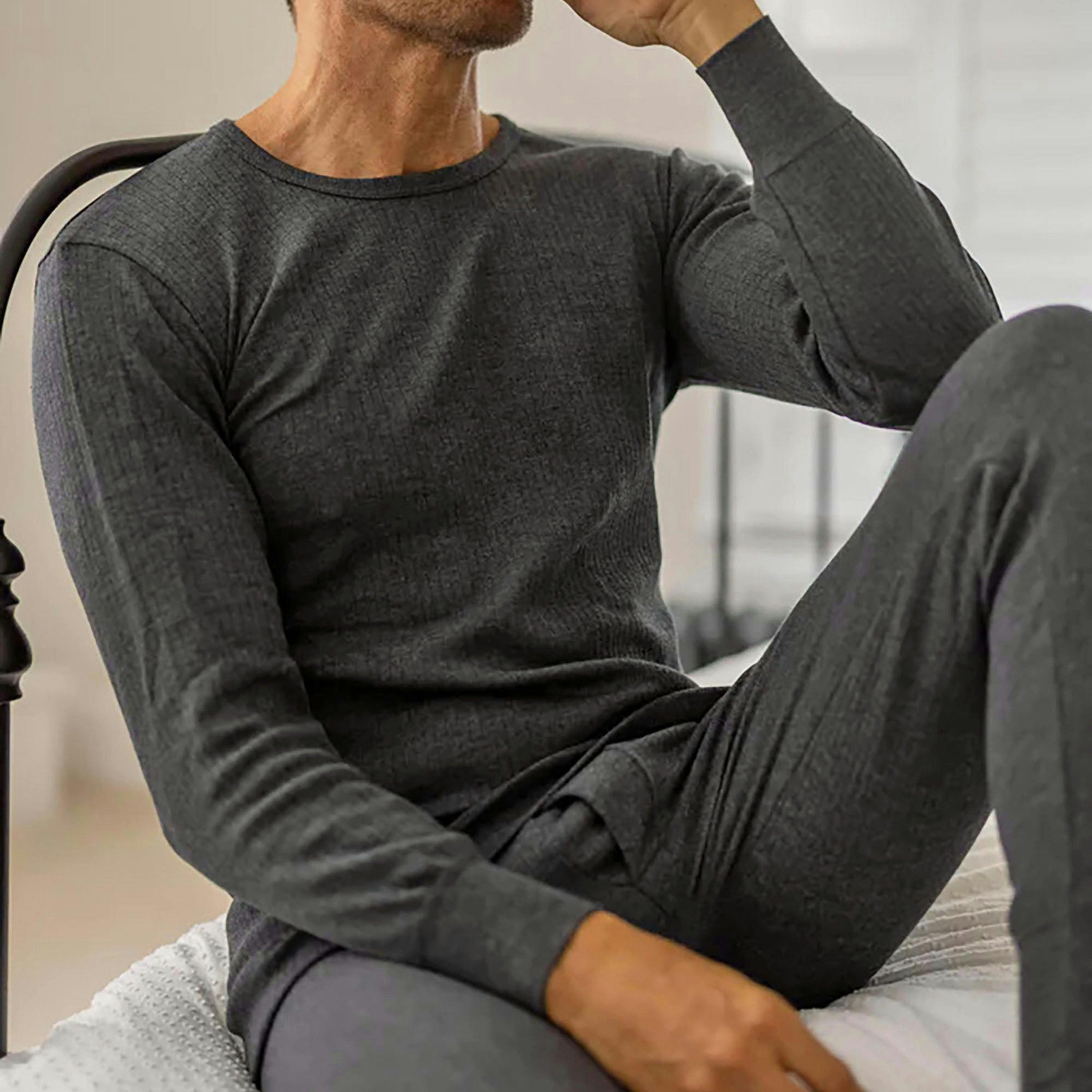 Mens Cotton Thermal Underwear Long Sleeve Top , view 3 of 5