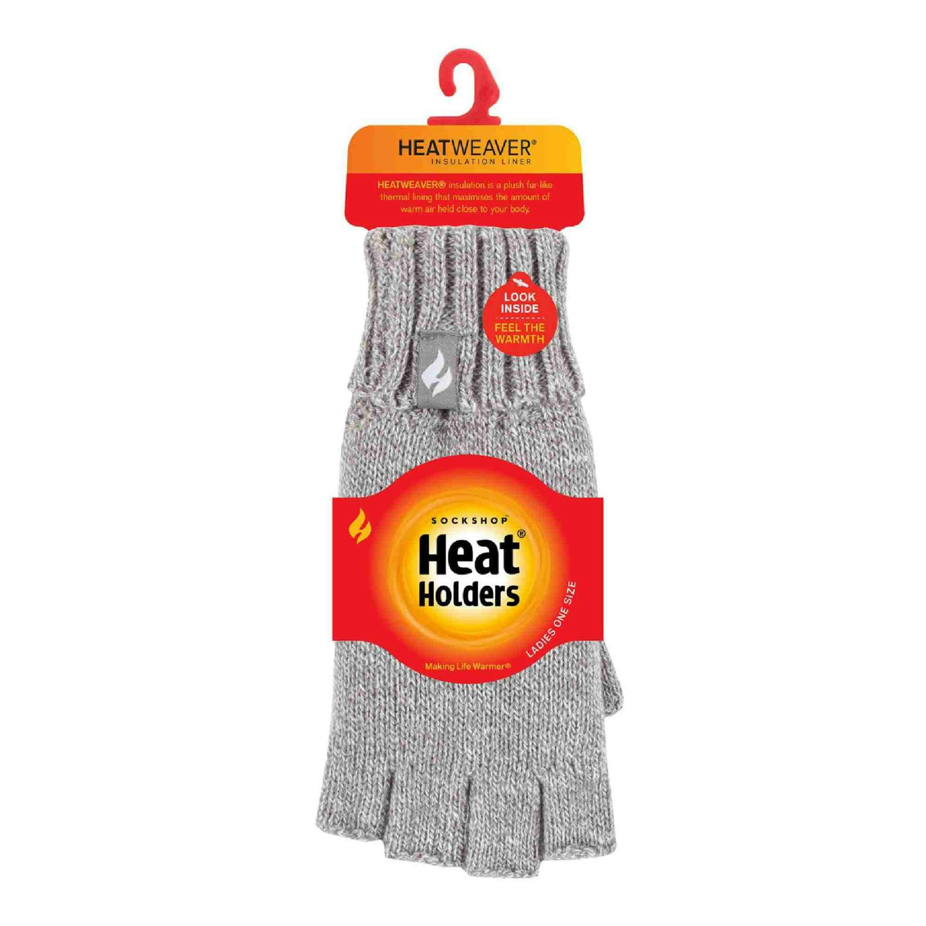 Ladies Knitted Fleece Lined Winter Thermal Fingerless Gloves , view 2 of 5