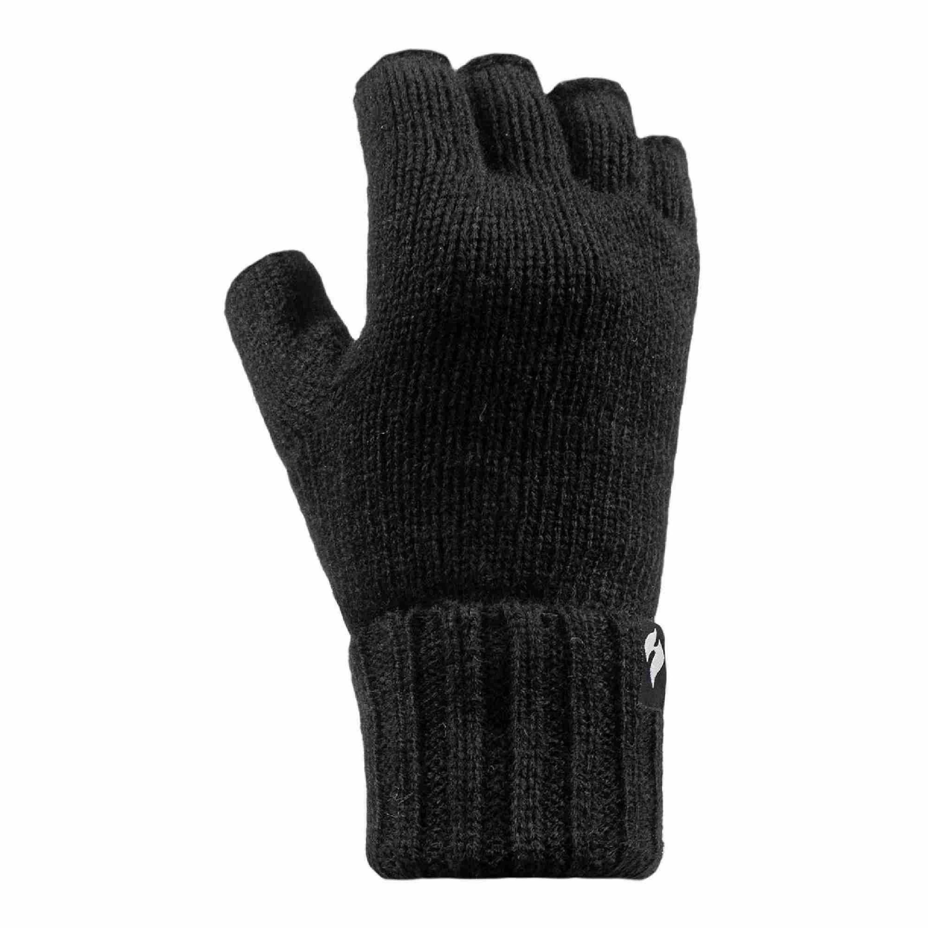 Ladies Knitted Fleece Lined Winter Thermal Fingerless Gloves , view 1 of 5