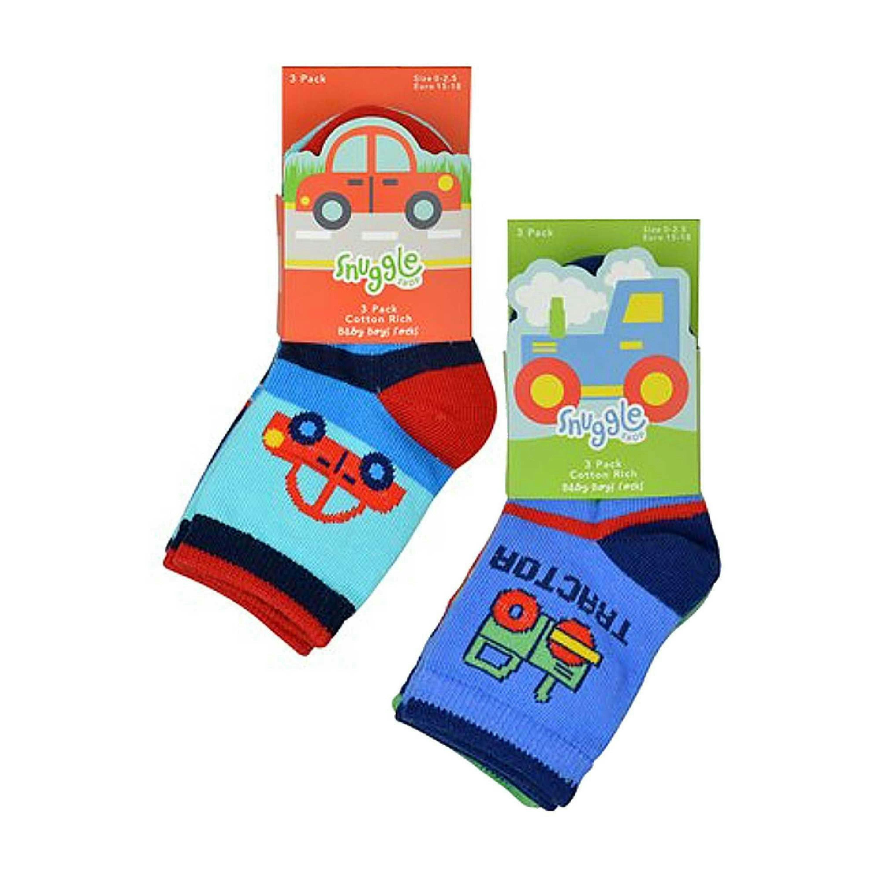6 Pack Baby Boys Cotton Cars Trucks Design Pattern Socks , view 2 of 4