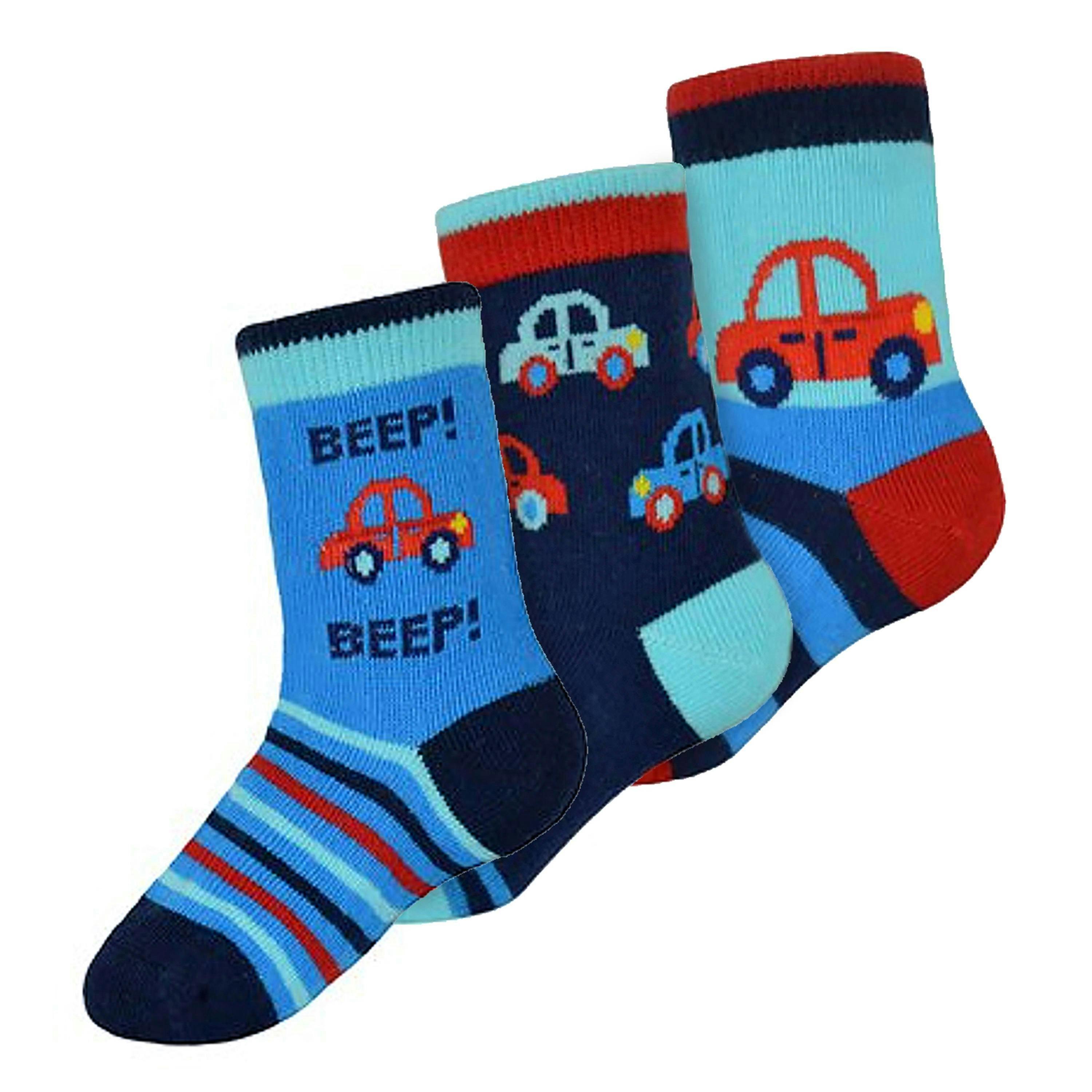 6 Pack Baby Boys Cotton Cars Trucks Design Pattern Socks , view 4 of 4