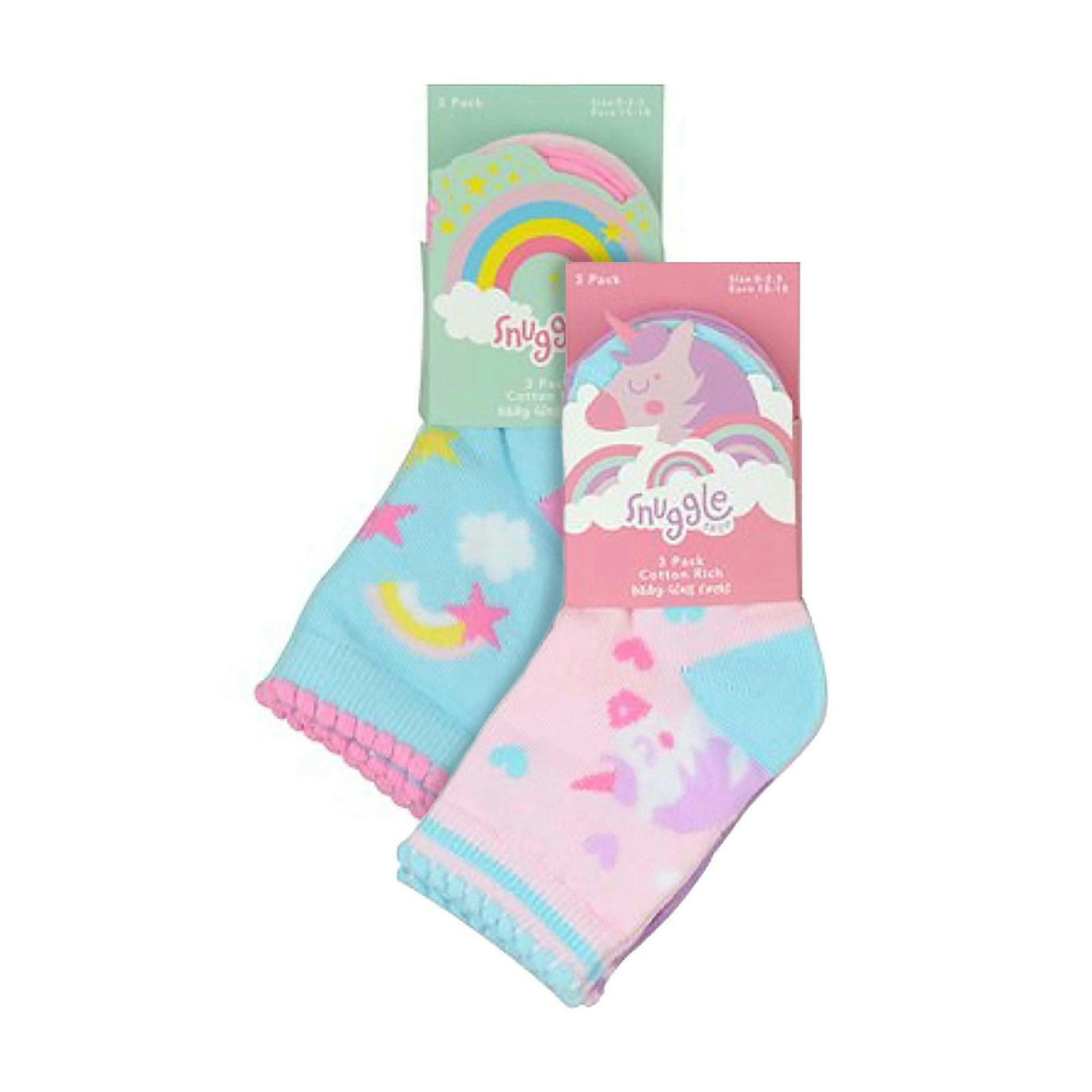 6 Pack Baby Girl Soft Cotton Unicorn Design Socks , view 2 of 4