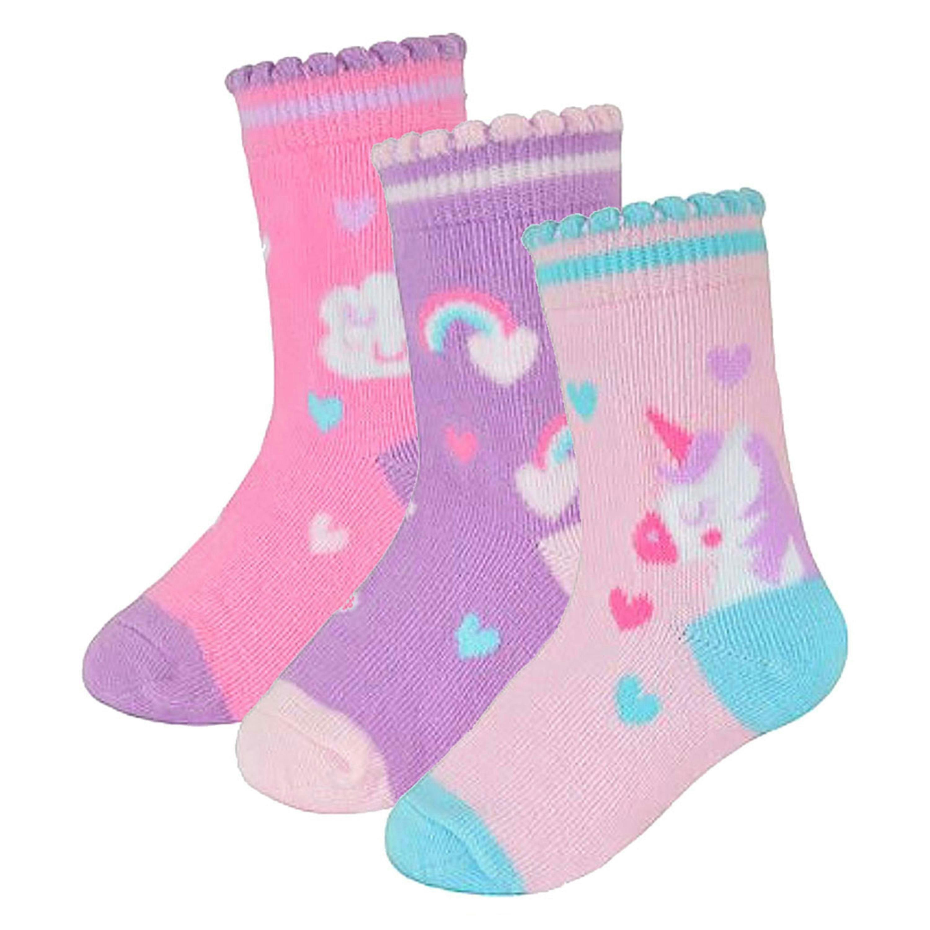 6 Pack Baby Girl Soft Cotton Unicorn Design Socks , view 4 of 4