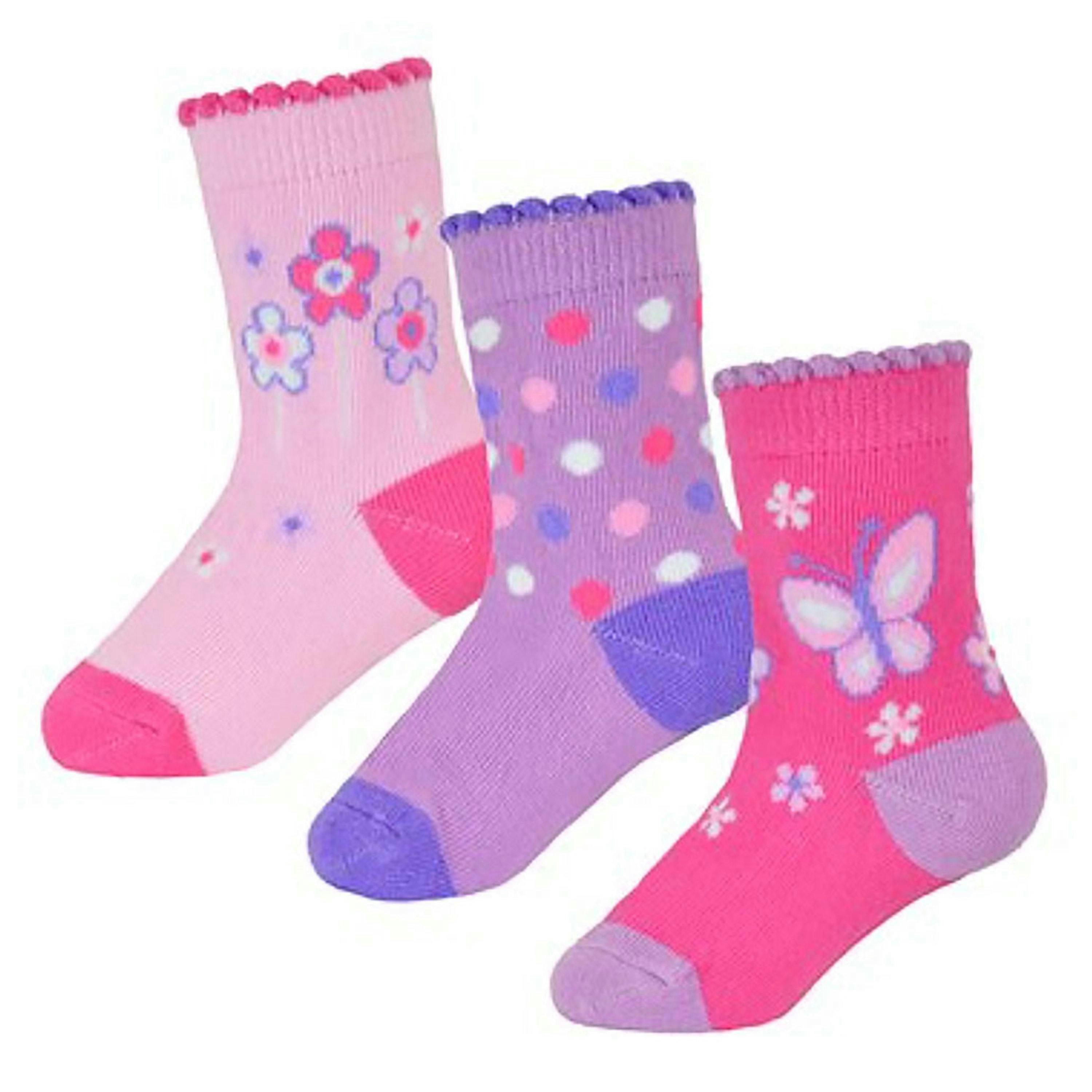 6 Pack Baby Girl Soft Cotton Butterfly & Animal Design Socks , view 3 of 4