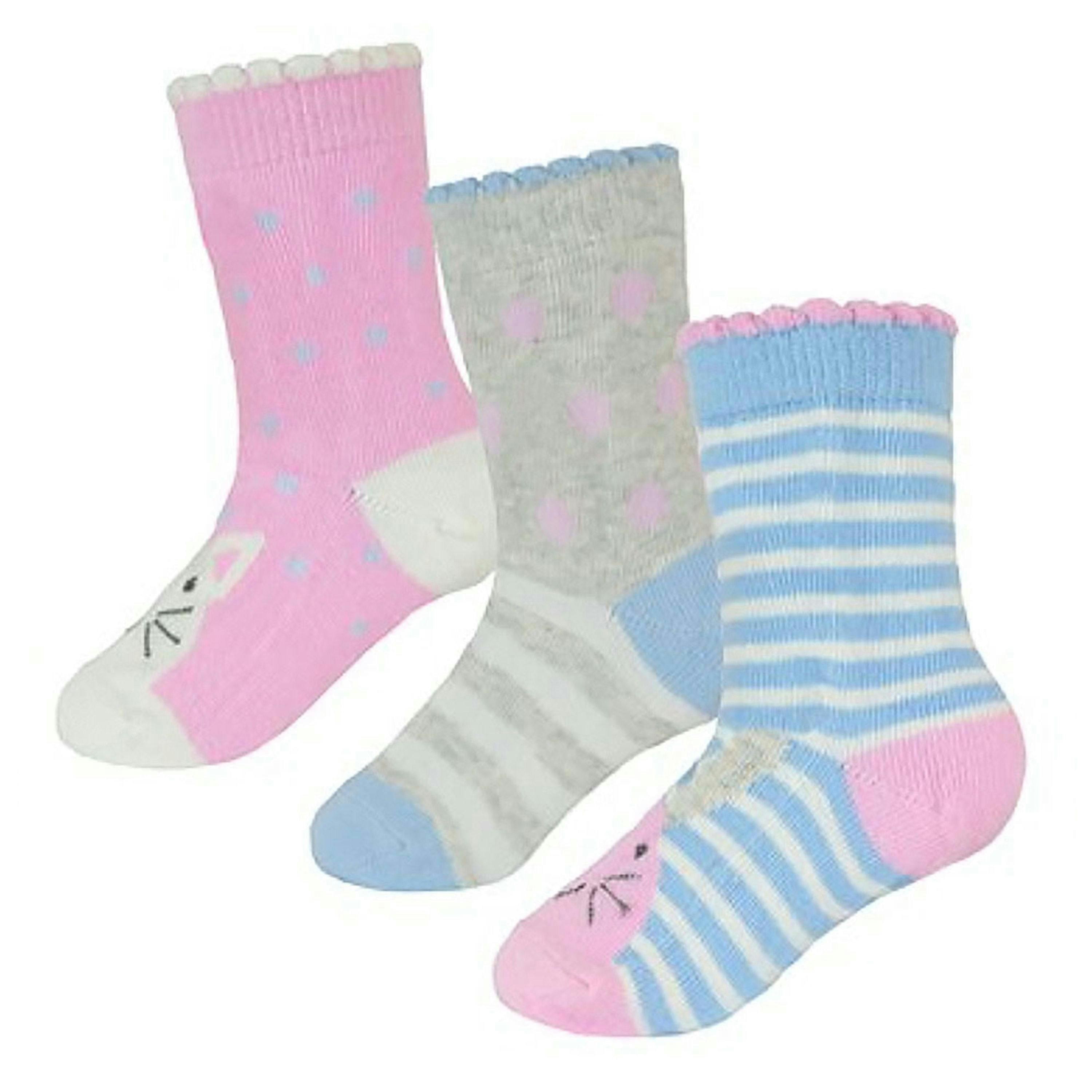 6 Pack Baby Girl Soft Cotton Butterfly & Animal Design Socks , view 4 of 4