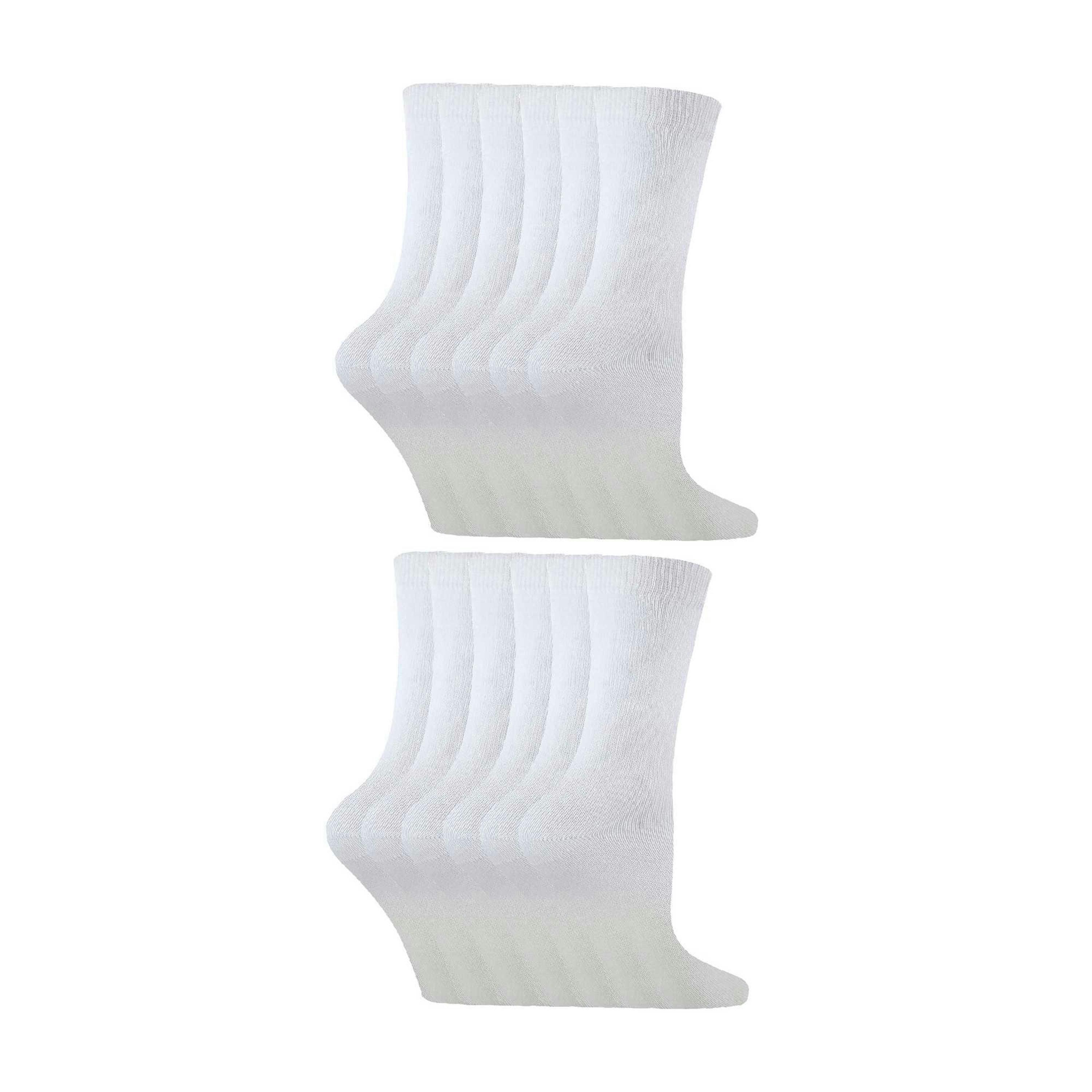 12 Pair Kids Breathable Bamboo Plain Socks for School , view 1 of 5