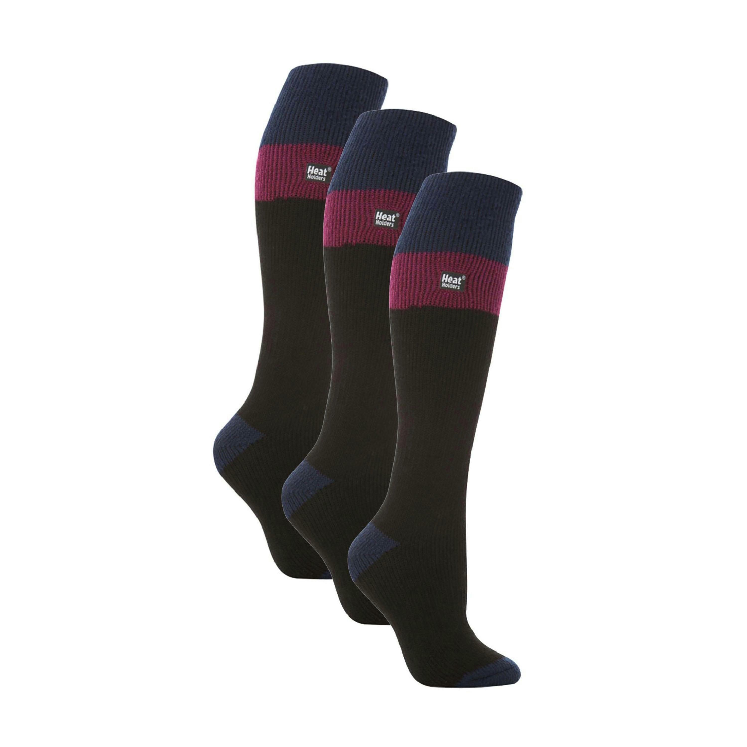 3 Pack Ladies Winter 2.3 TOG Thermal Long Knee High Ski Socks , view 1 of 5