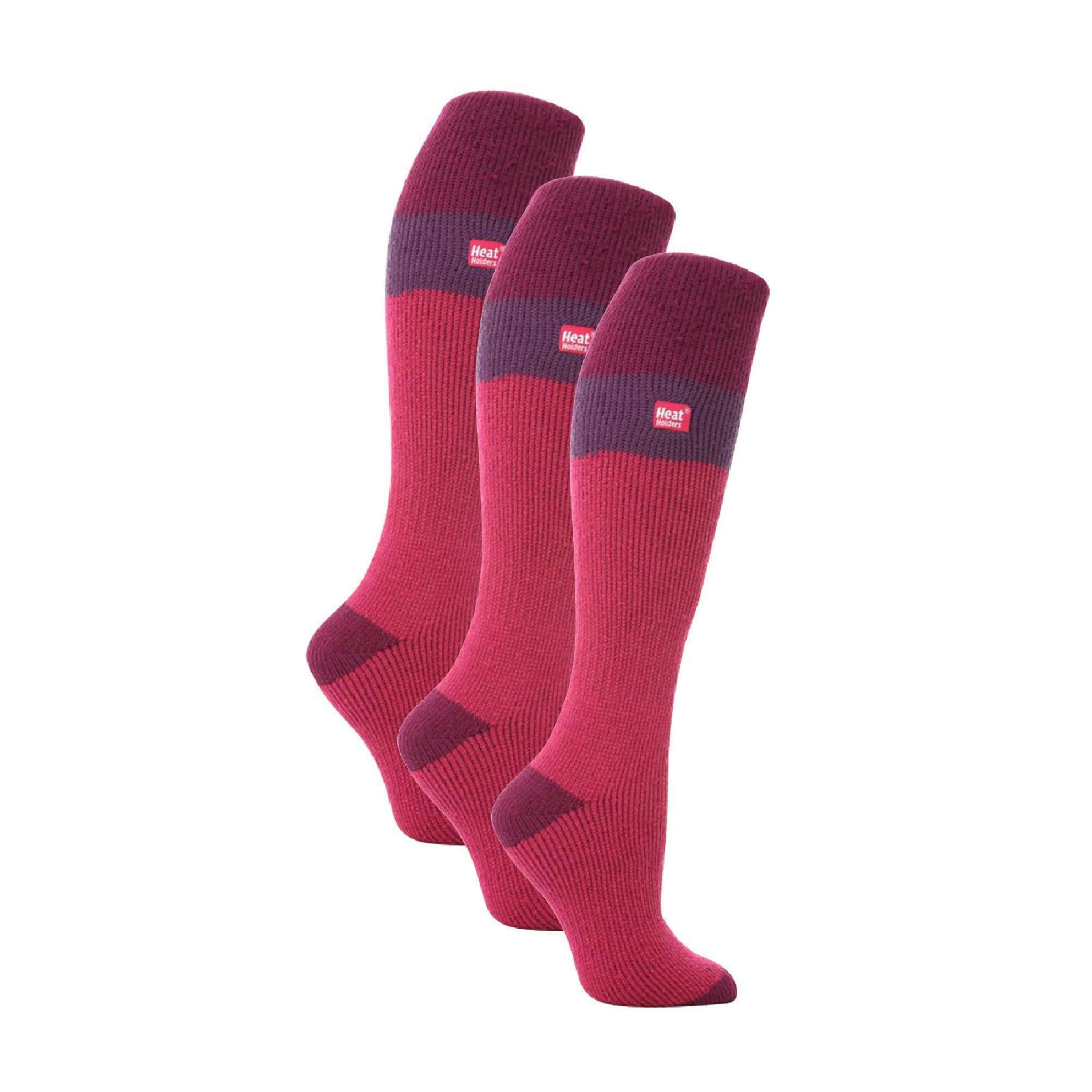 3 Pack Ladies Winter 2.3 TOG Thermal Long Knee High Ski Socks , view 1 of 5