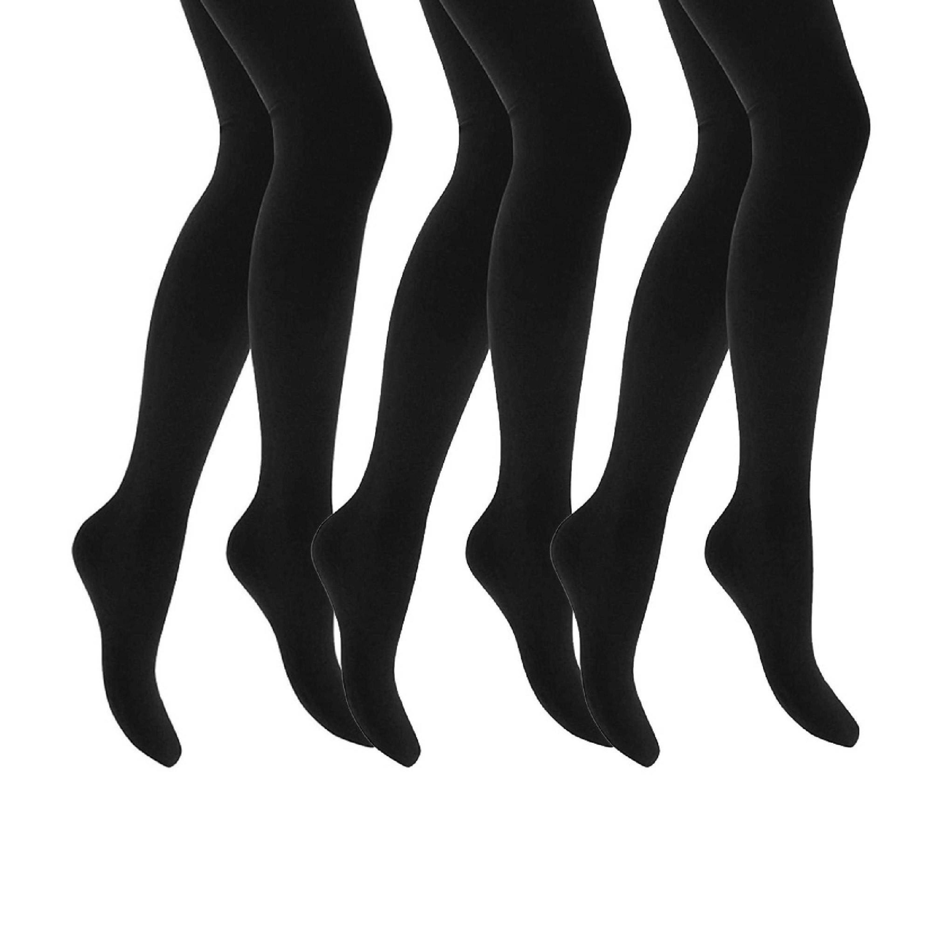 3 Pair Multipack Girls Fleece Lined Opaque Thermal Tights for Winter , view 1 of 4