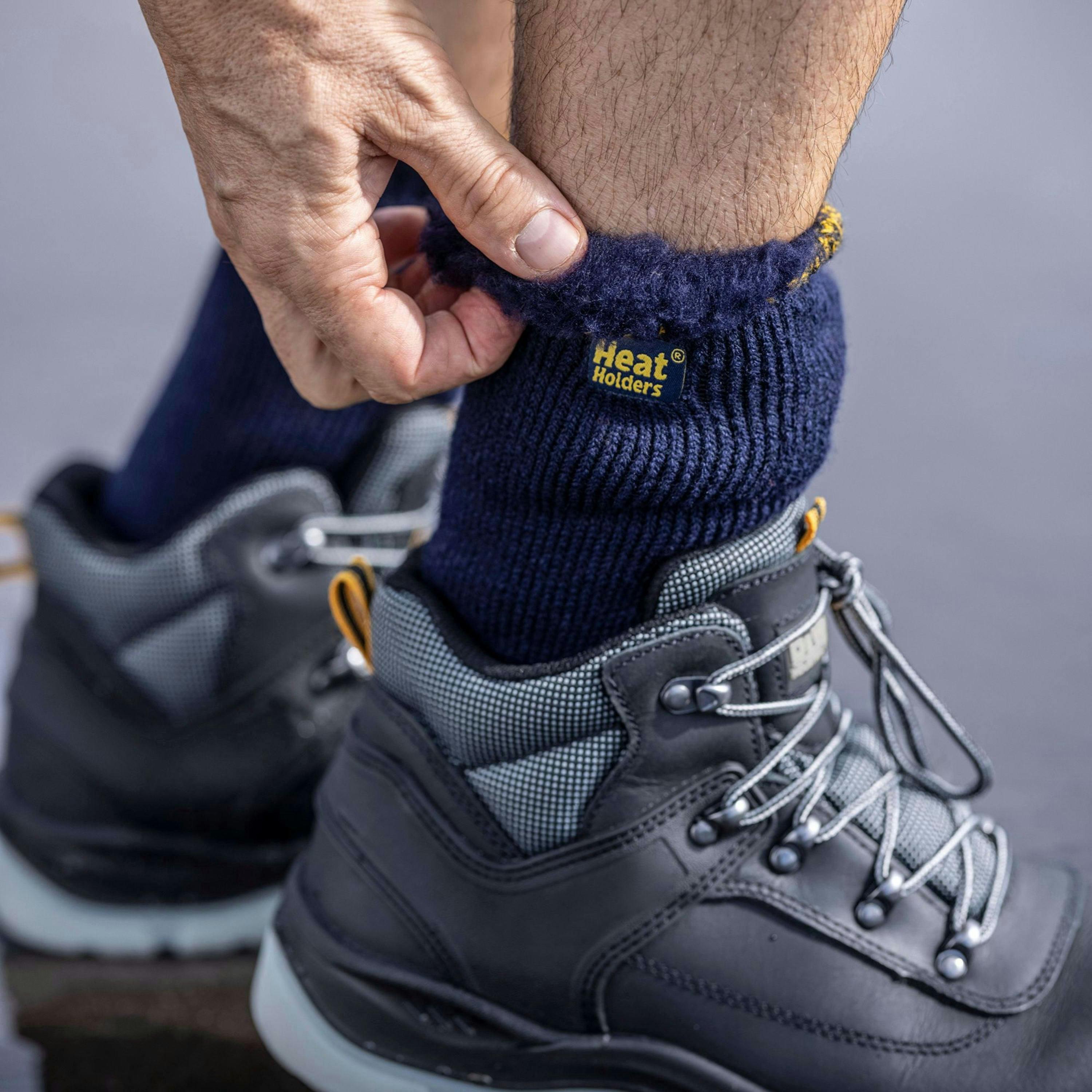 3-Pack Unisex Winter Crew Work Socks in Black with Reinforced Heel & Toe , view 5 of 5