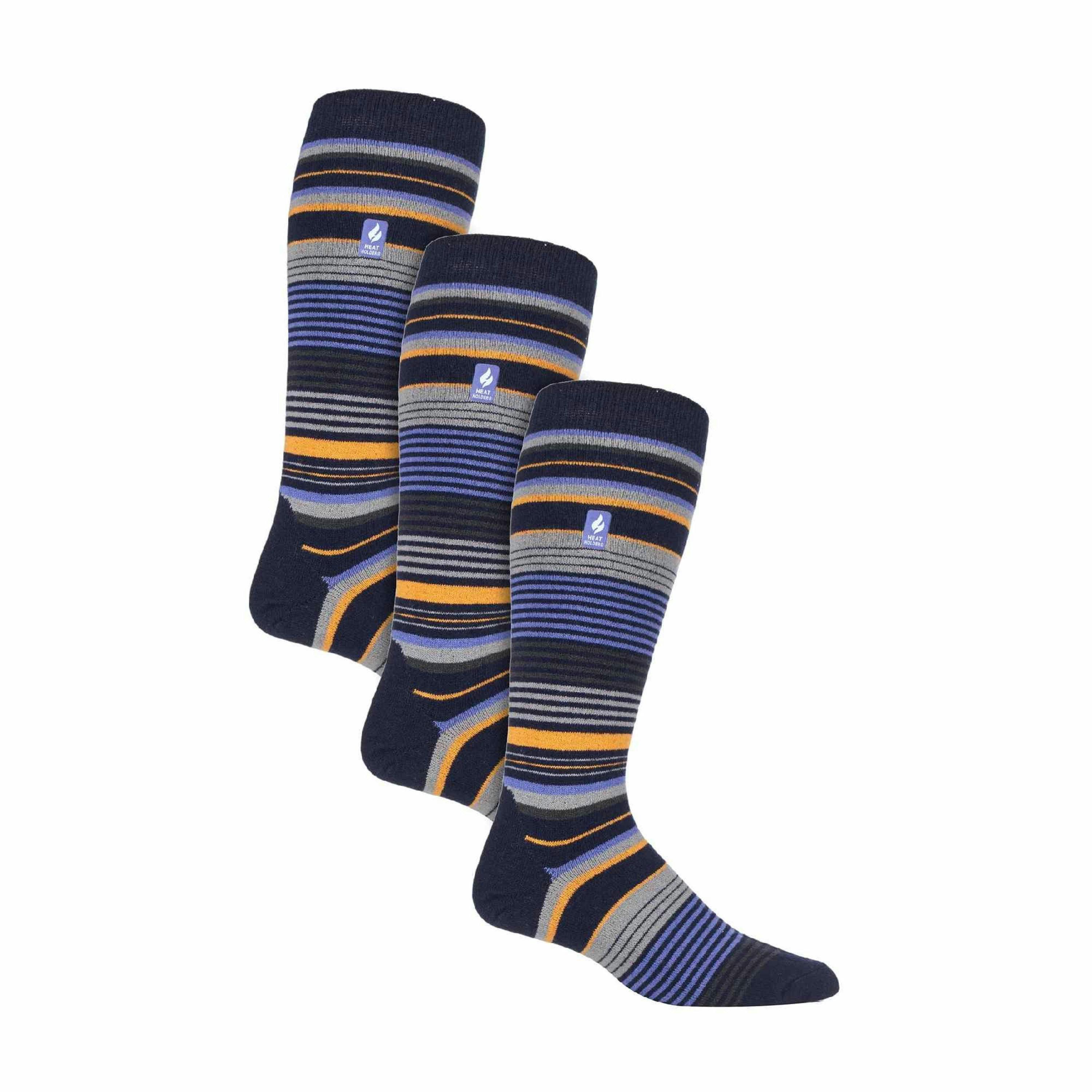 3 Pack Mens Patterned Lightweight Thin 1.0 TOG Thermal Knee High Ski Socks , view 1 of 5