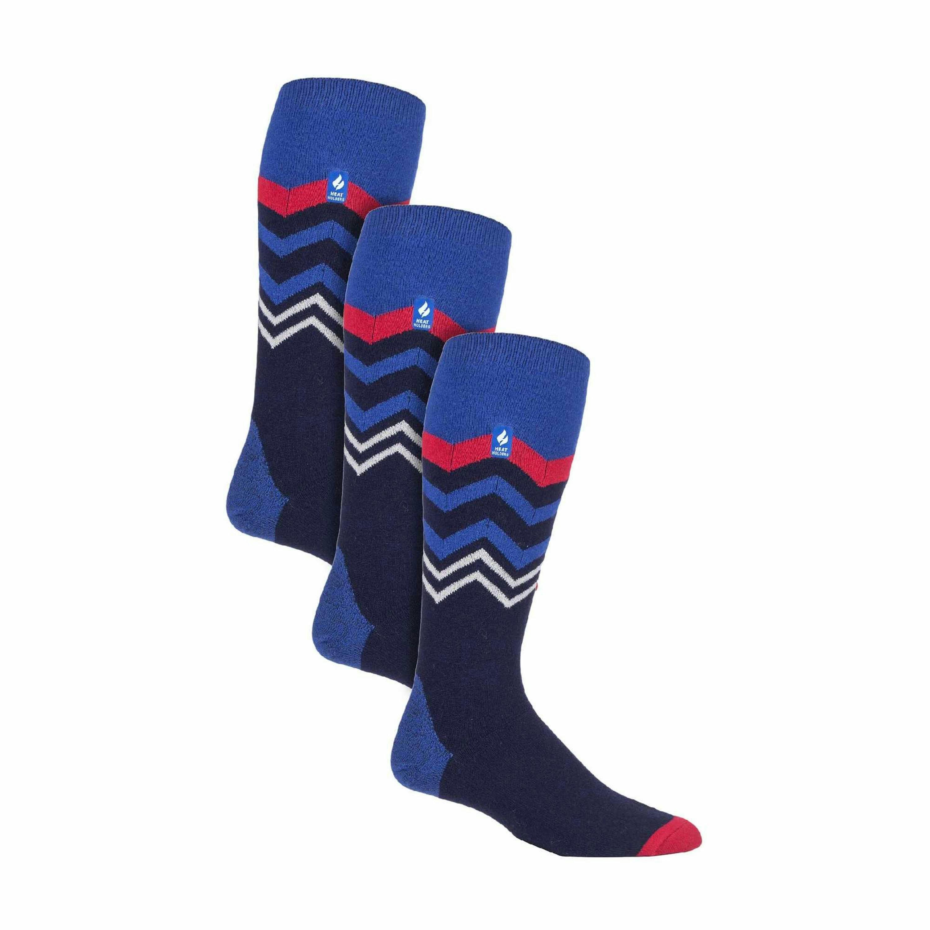 3 Pack Mens Patterned Lightweight Thin 1.0 TOG Thermal Knee High Ski Socks , view 1 of 5