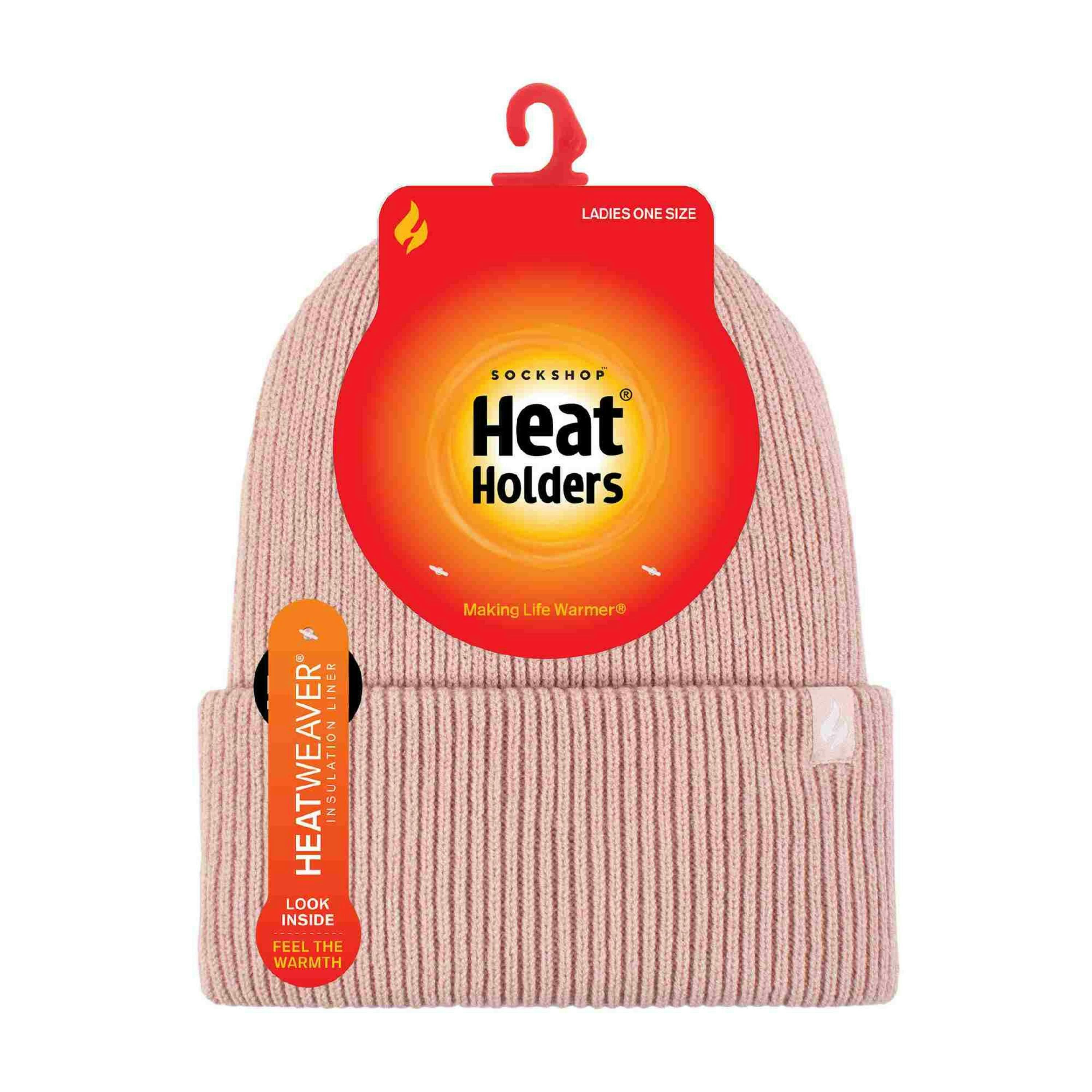 Ladies Fleece Lined Ribbed Thermal Turnover Hat for Winter , view 2 of 5