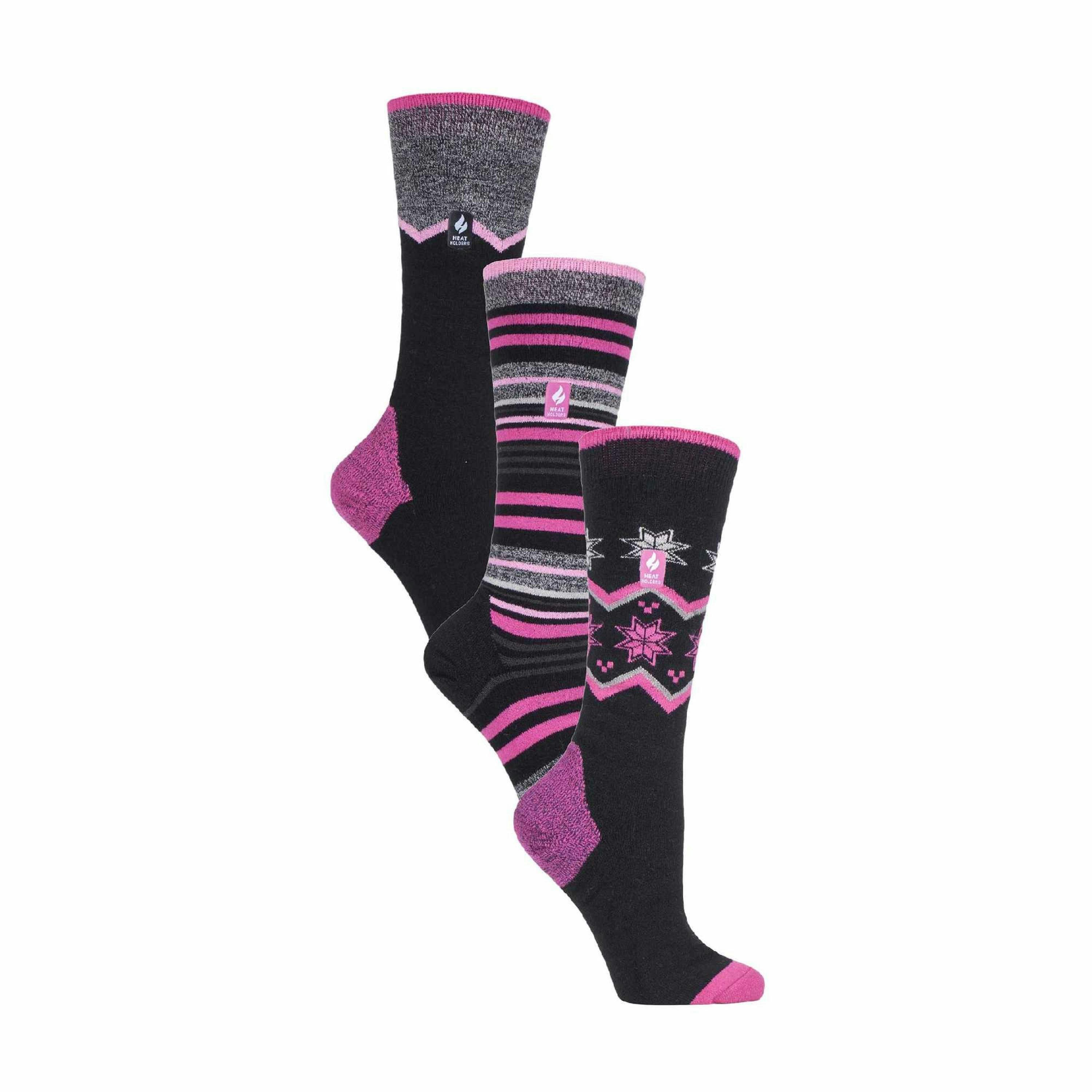 3 Pair Multipack Ultra Lightweight Womens Thermal Ski Socks , view 1 of 5