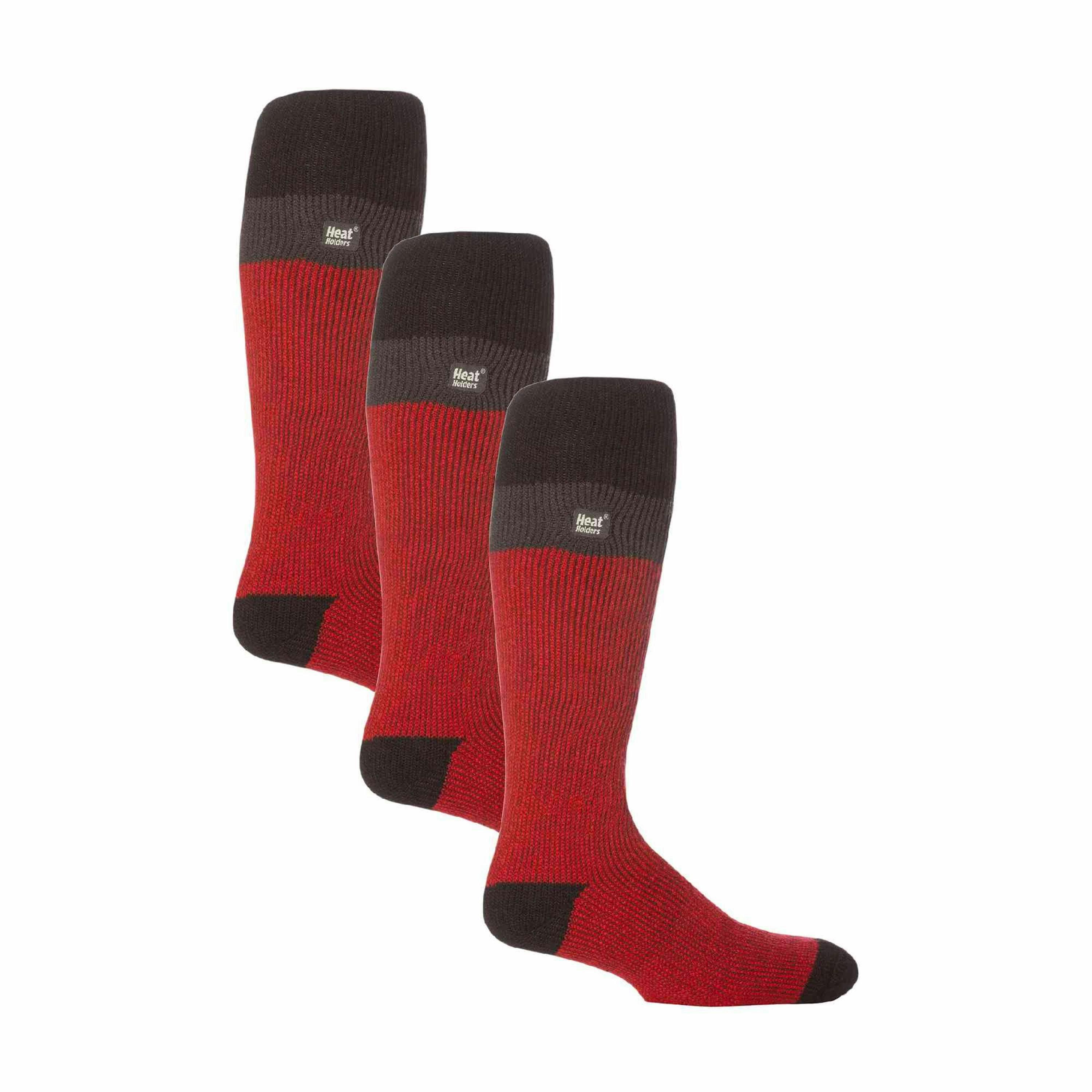 3 Pack Men's Thermal Striped Ski Socks | Extra Long Winter Socks , view 1 of 4