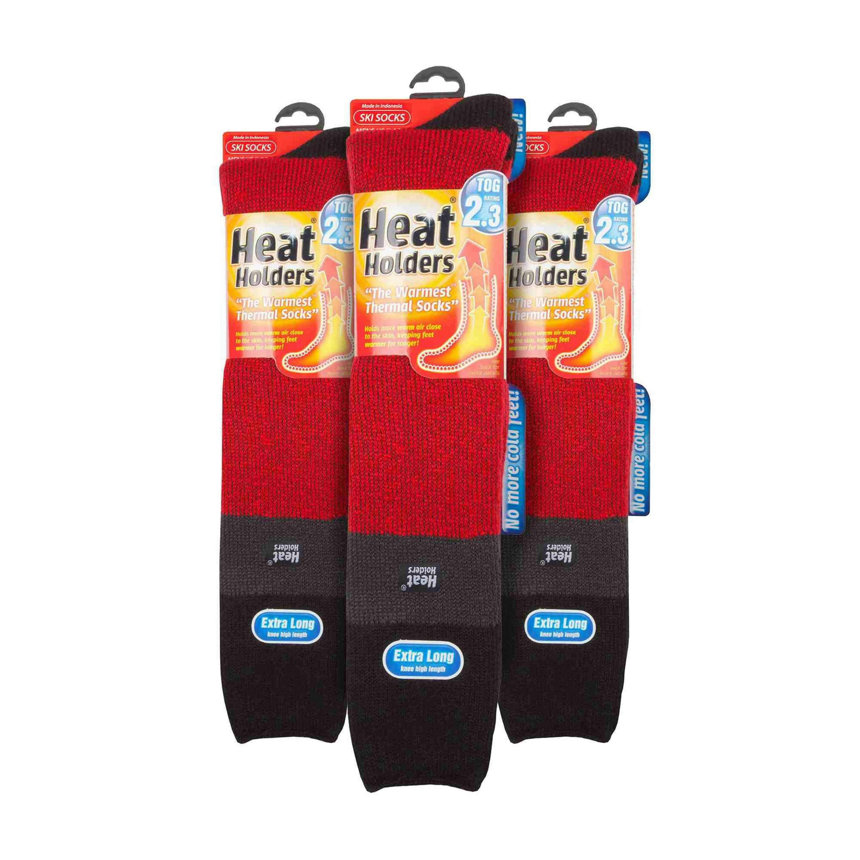 3 Pack Men's Thermal Striped Ski Socks | Extra Long Winter Socks , view 2 of 4