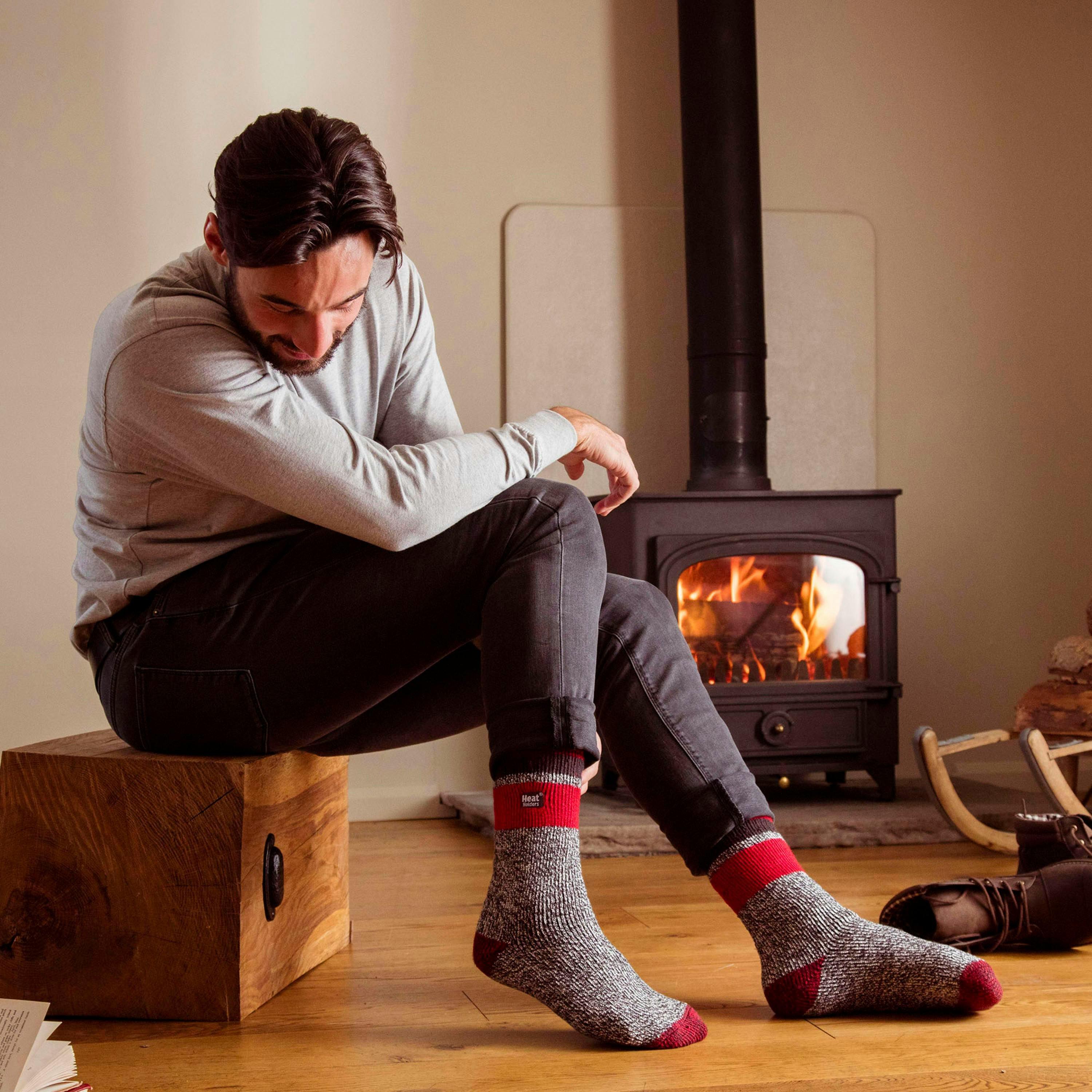 3 Pack Mens Insulated Thermal Socks for Winter , view 5 of 5