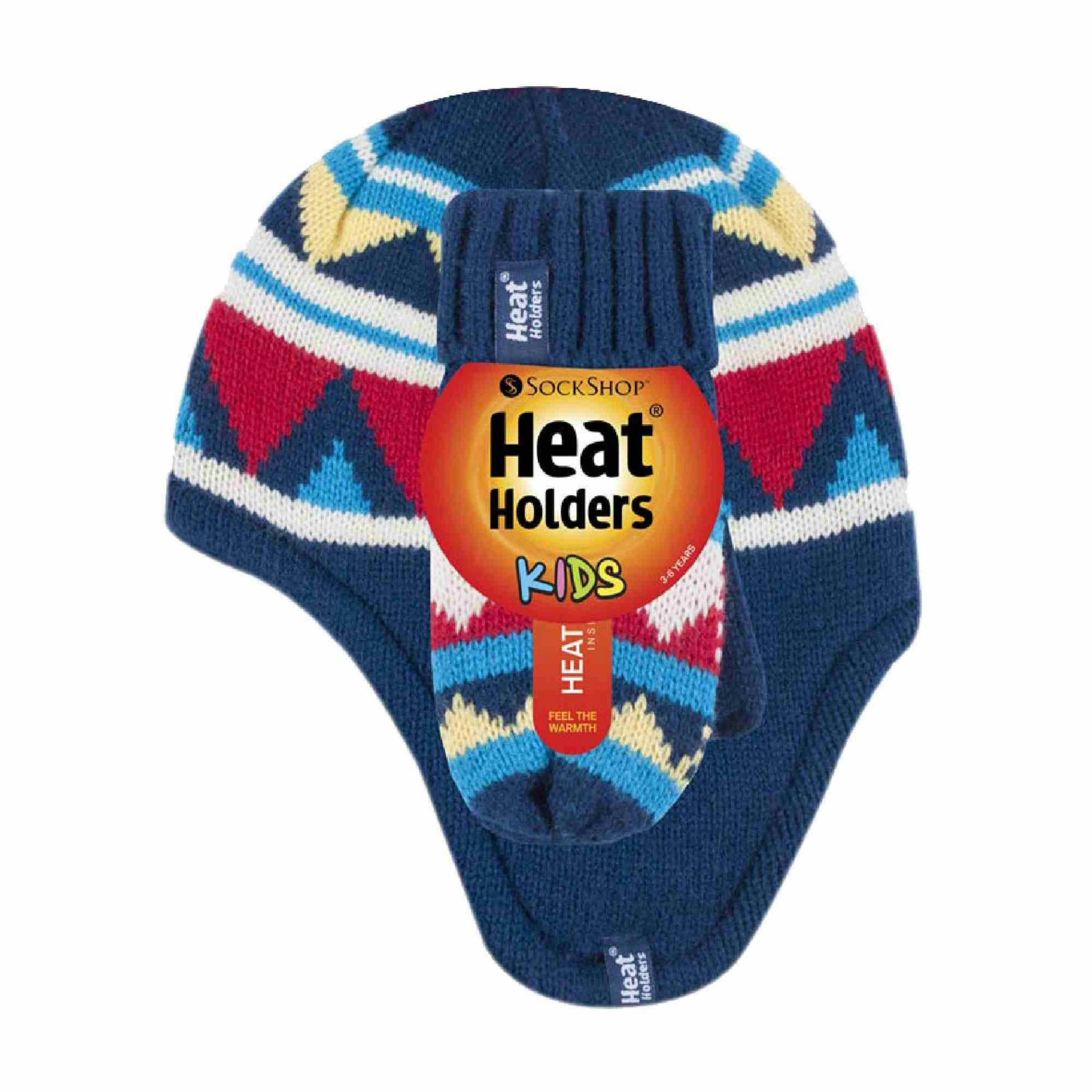 Childrens Winter Warm Fleece Lined Thermal Hat & Mittens Set with Ear Flaps , view 2 of 5