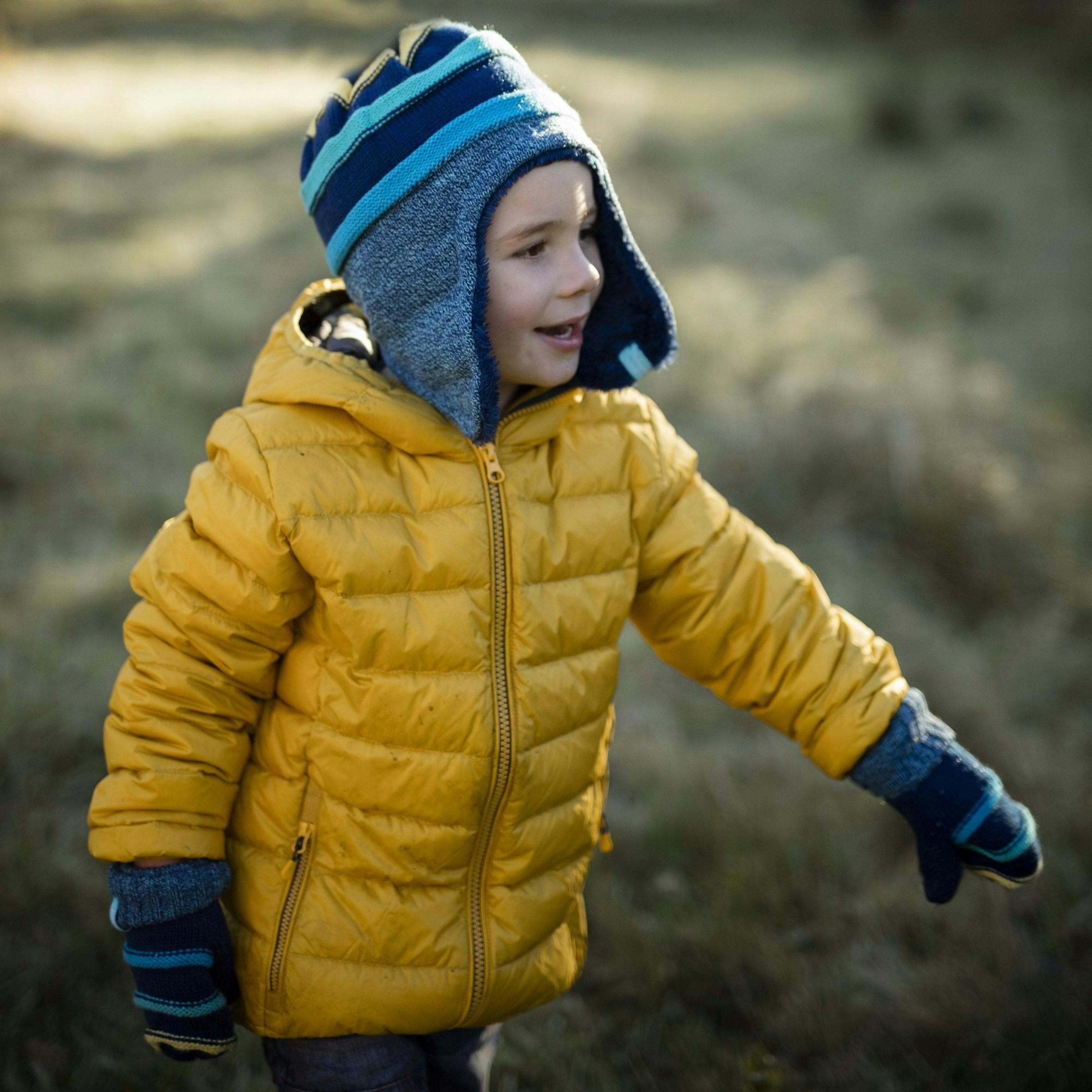 Childrens Winter Warm Fleece Lined Thermal Hat & Mittens Set with Ear Flaps , view 5 of 5
